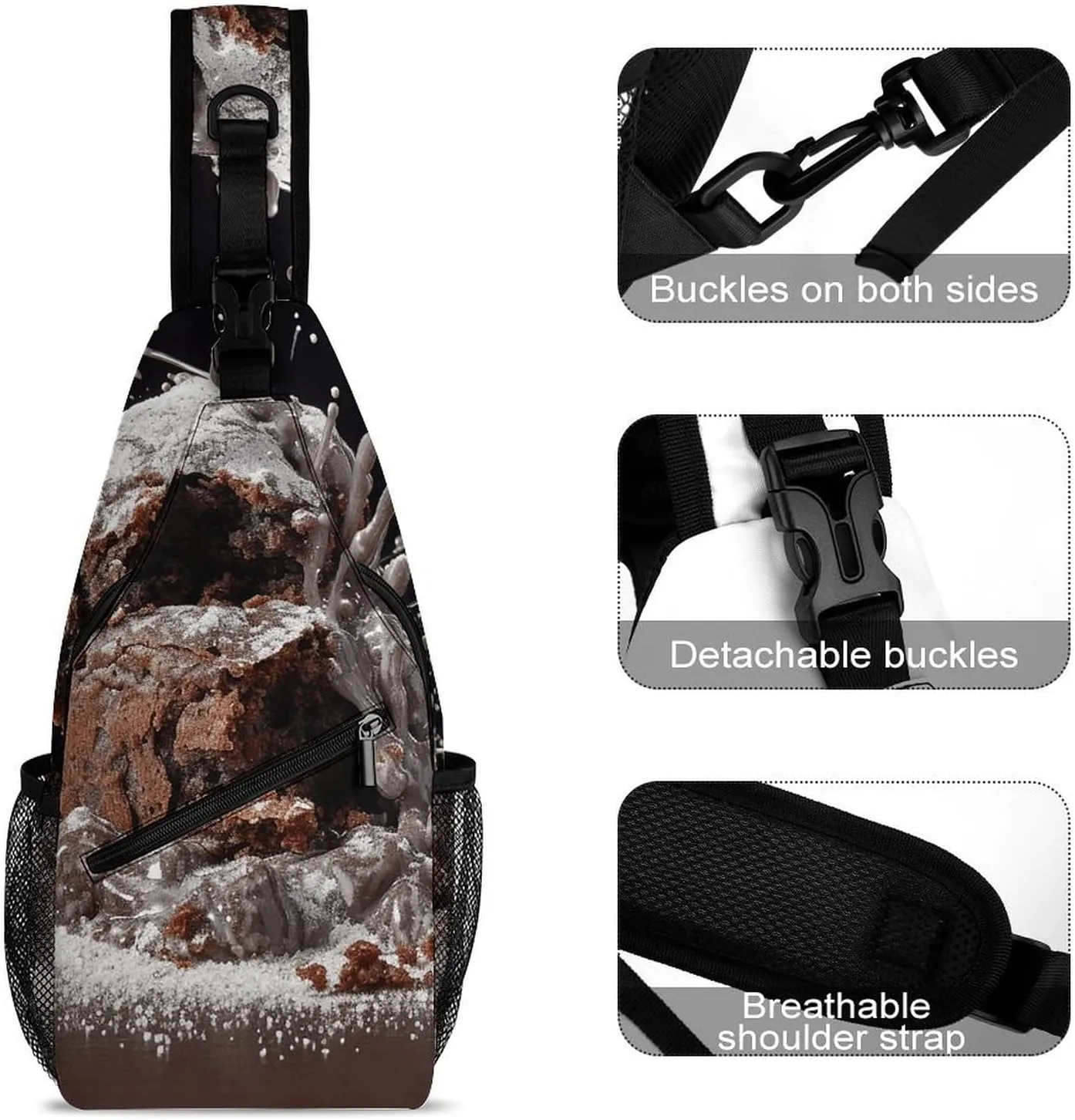 Crossbody Bag for Women Men Chest Bag A Hand Drawn Tiger Sling Bag Crossbody Shoulder Bag Sling Backpack