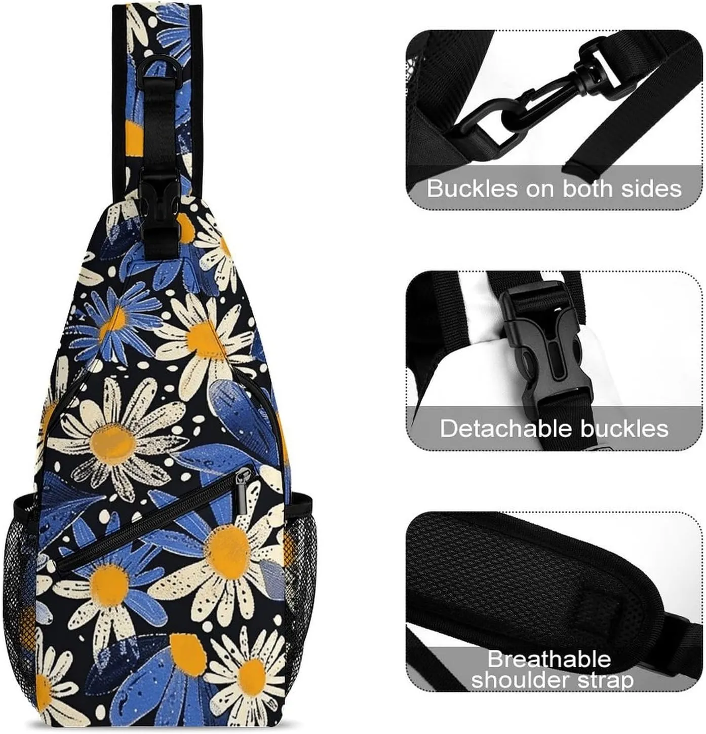 Crossbody Bag for Women Men Chest Bag A Hand Drawn Tiger Sling Bag Crossbody Shoulder Bag Sling Backpack