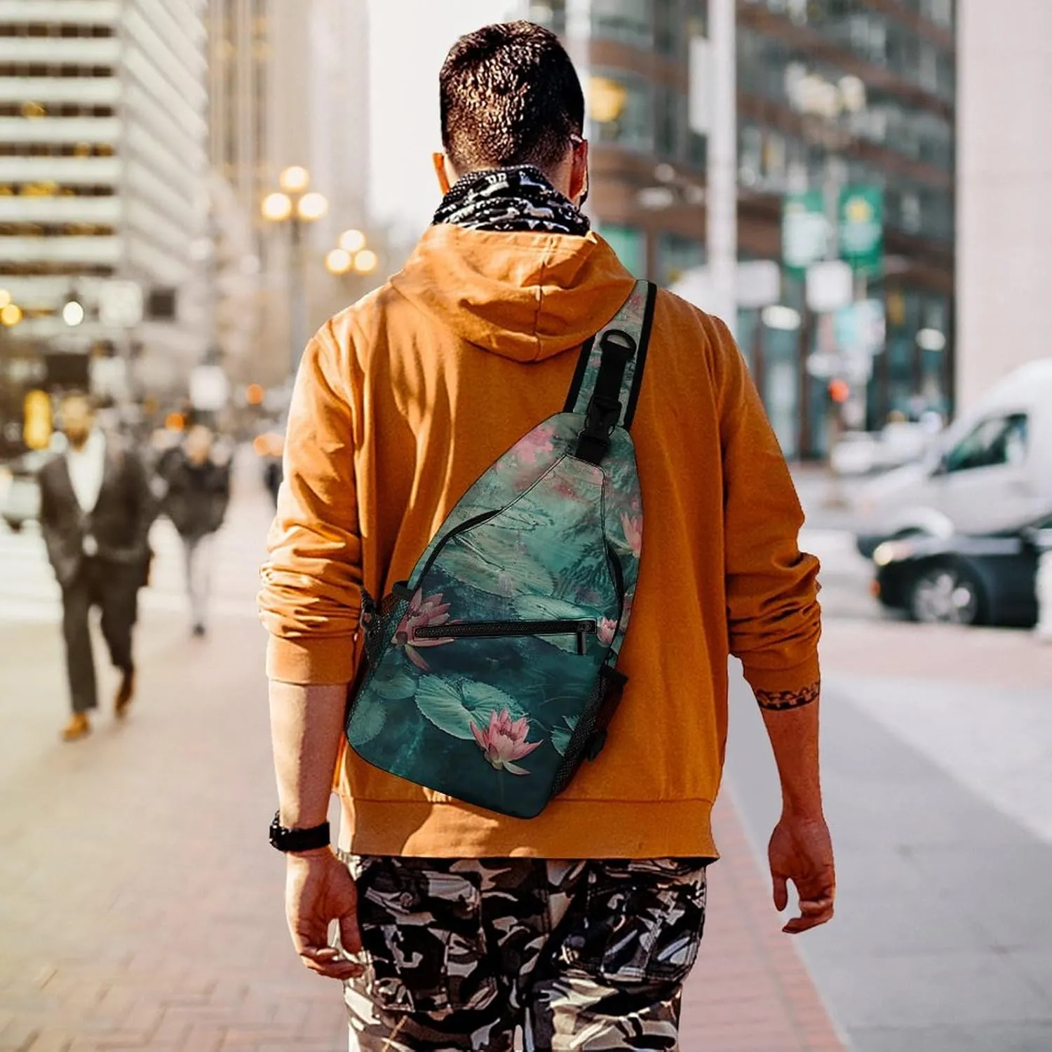 Crossbody Bag for Women Men Chest Bag A Hand Drawn Tiger Sling Bag Crossbody Shoulder Bag Sling Backpack