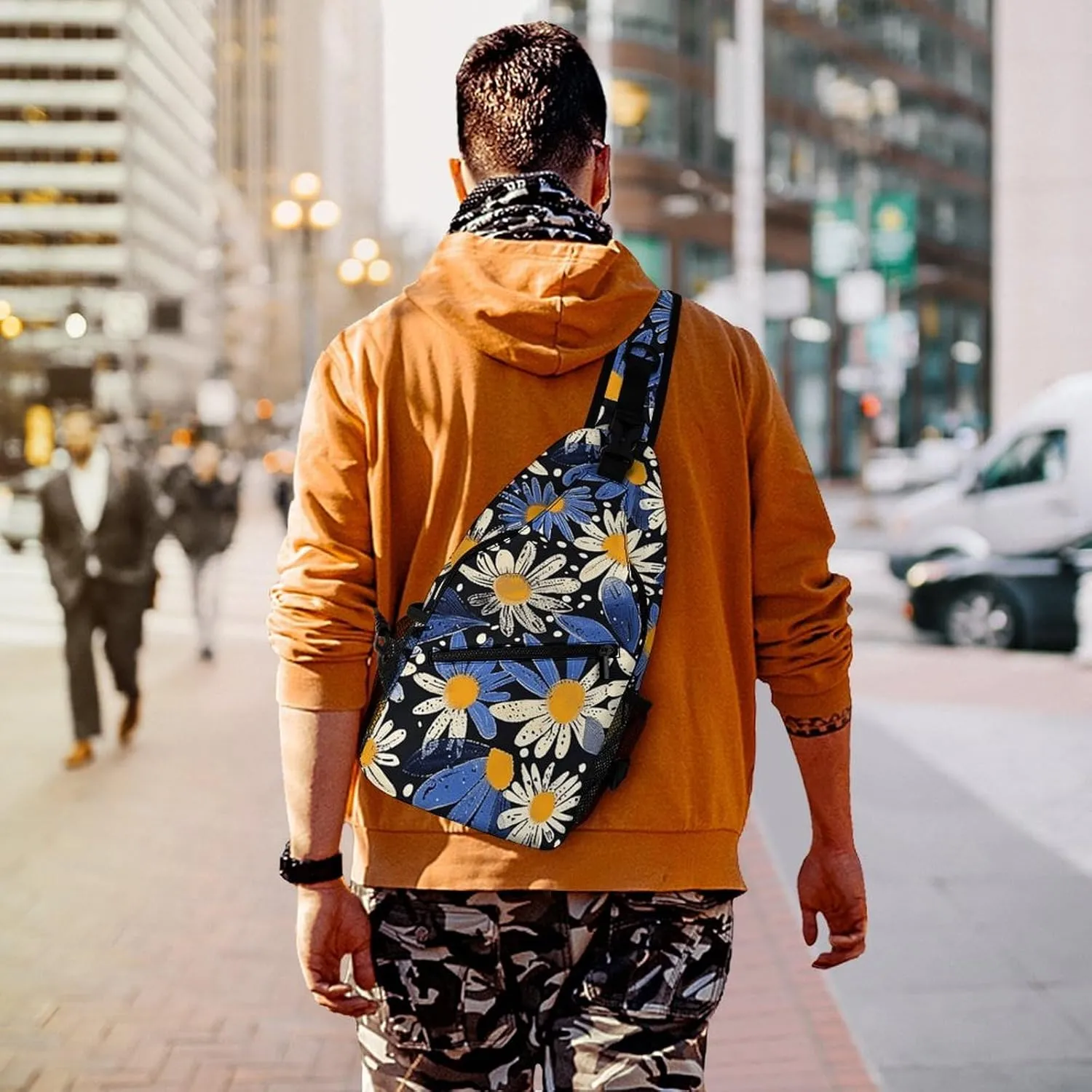 Crossbody Bag for Women Men Chest Bag A Hand Drawn Tiger Sling Bag Crossbody Shoulder Bag Sling Backpack