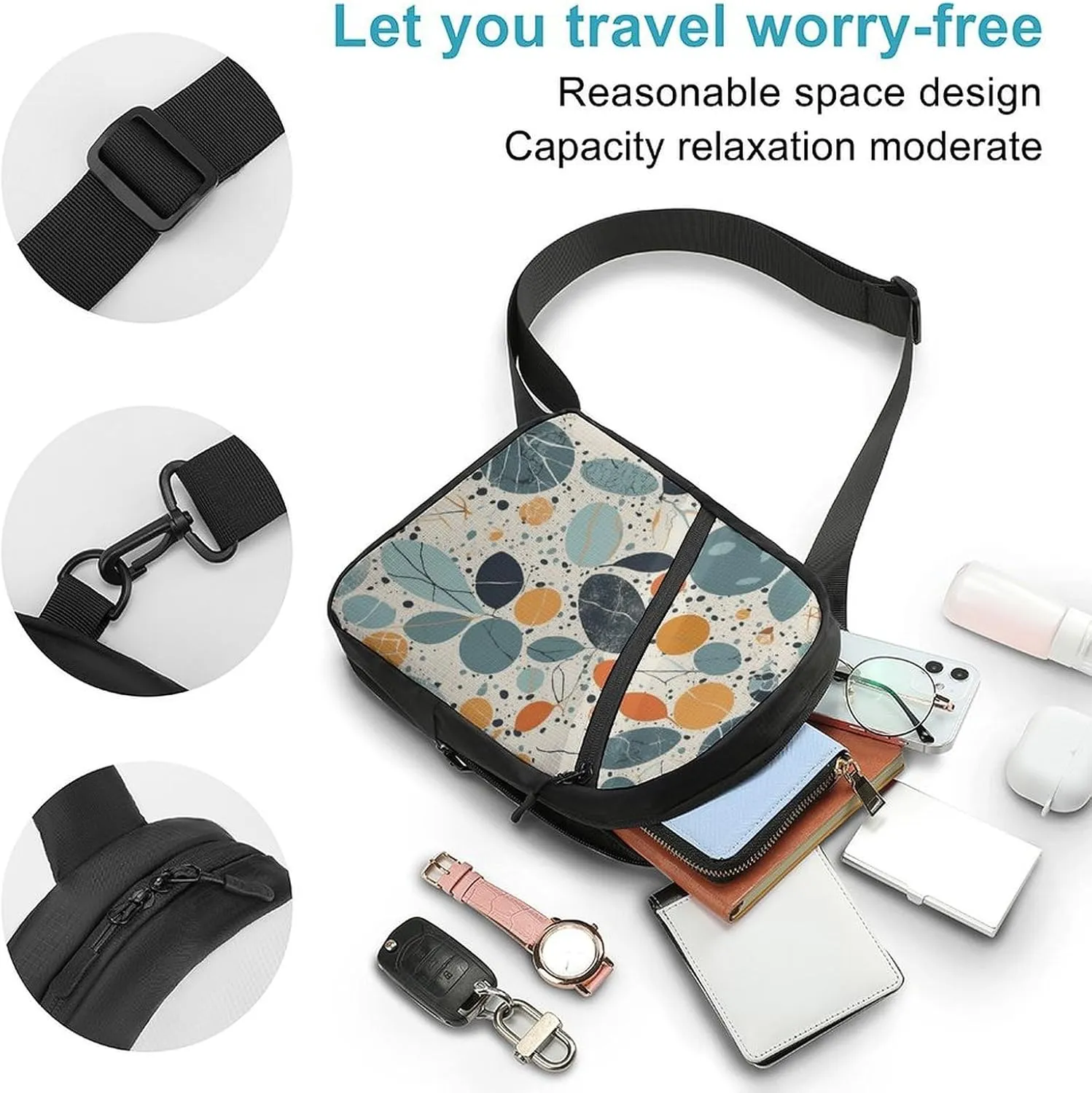 Crossbody Bag for Women Men Chest Bag Bluebird And Flowers Sling Bag Crossbody Shoulder Bag Sling Backpack