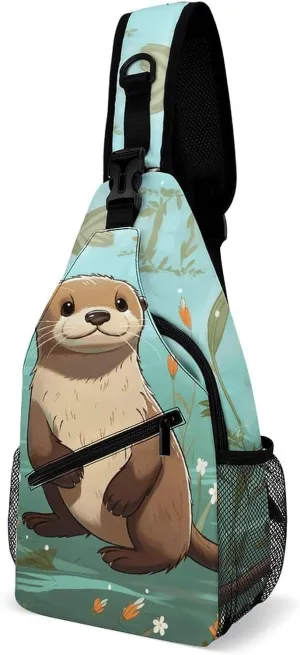 Crossbody Bag for Women Men Chest Bag Cartoon Alpaca Cute Animal Sling Bag Crossbody Shoulder Bag Sling Backpack