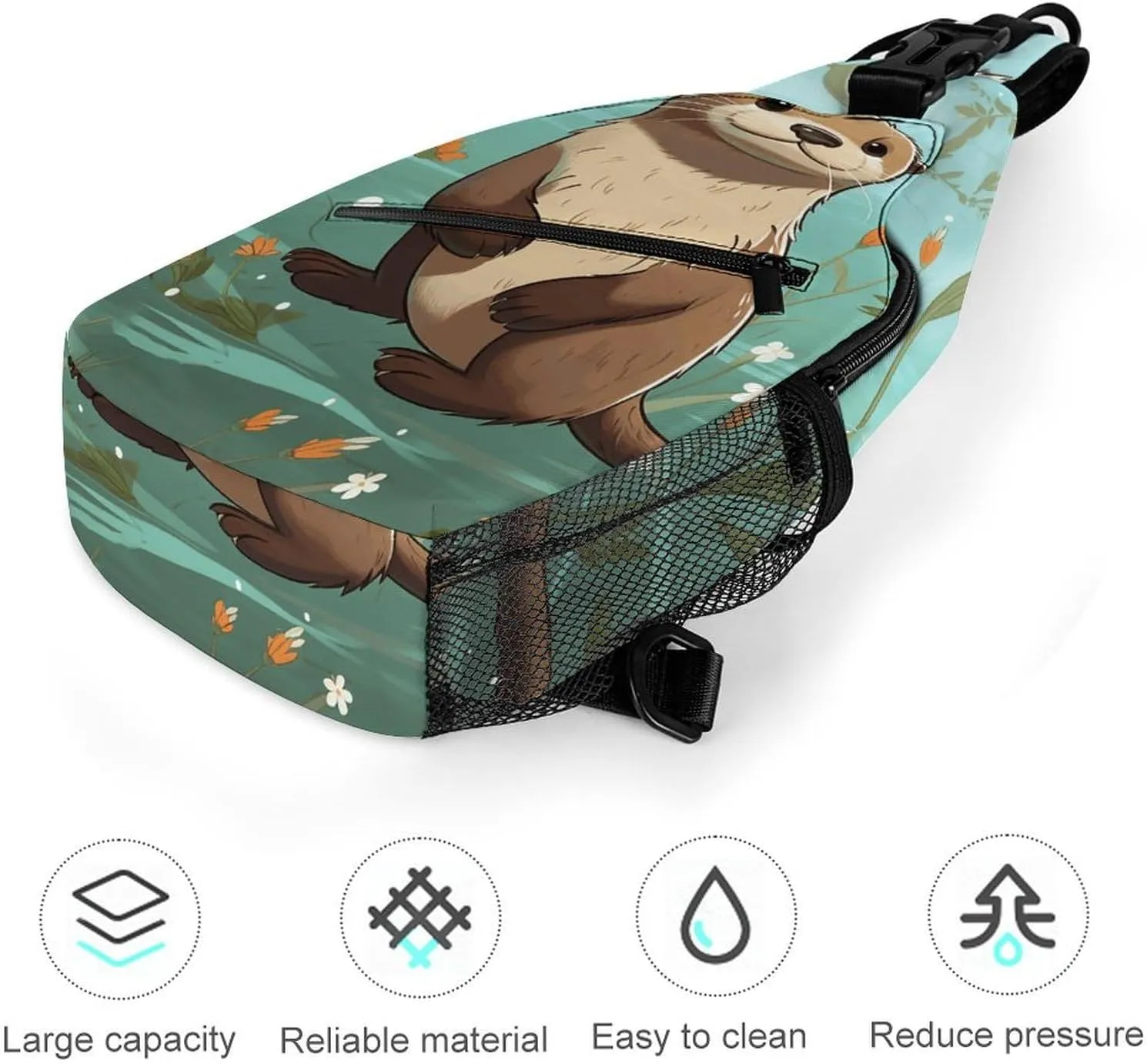Crossbody Bag for Women Men Chest Bag Cartoon Alpaca Cute Animal Sling Bag Crossbody Shoulder Bag Sling Backpack