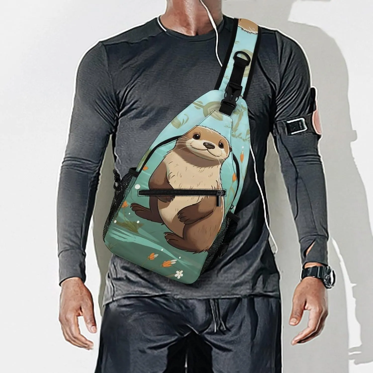 Crossbody Bag for Women Men Chest Bag Cartoon Alpaca Cute Animal Sling Bag Crossbody Shoulder Bag Sling Backpack
