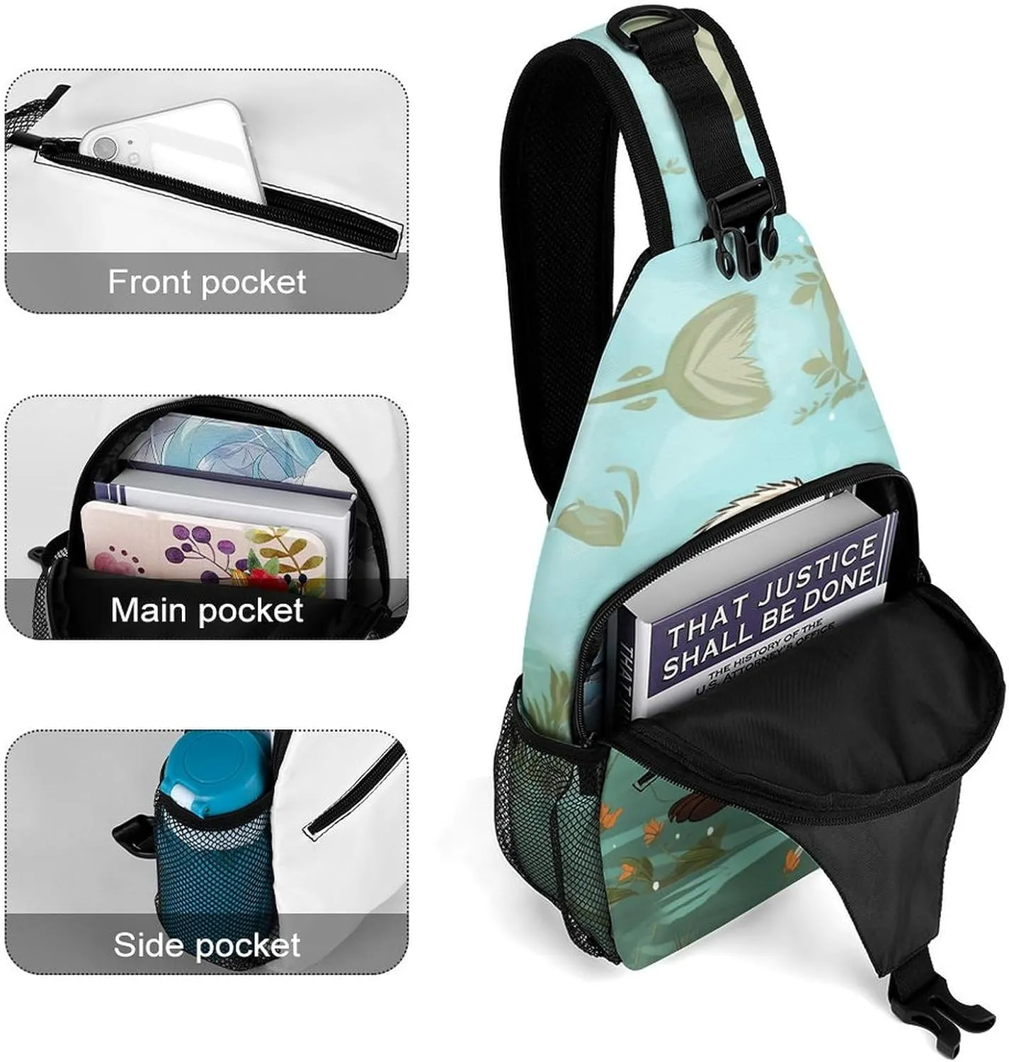 Crossbody Bag for Women Men Chest Bag Cartoon Alpaca Cute Animal Sling Bag Crossbody Shoulder Bag Sling Backpack