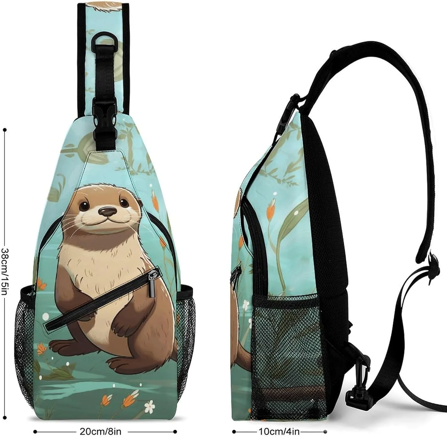 Crossbody Bag for Women Men Chest Bag Cartoon Alpaca Cute Animal Sling Bag Crossbody Shoulder Bag Sling Backpack