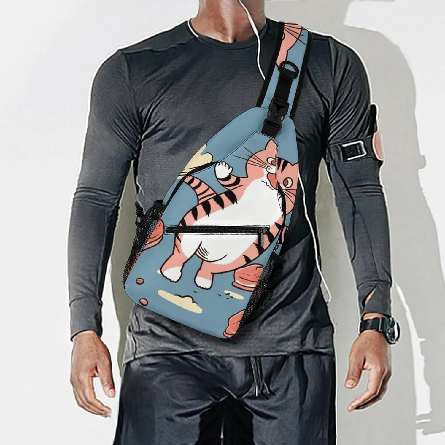 Crossbody Bag for Women Men Chest Bag Cartoon Santa Claus Sling Bag Crossbody Shoulder Bag Sling Backpack