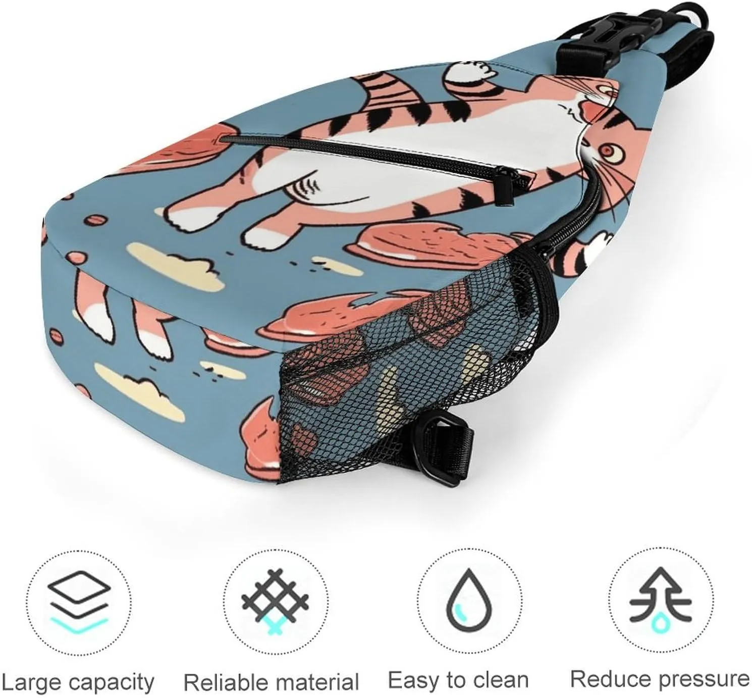 Crossbody Bag for Women Men Chest Bag Cartoon Santa Claus Sling Bag Crossbody Shoulder Bag Sling Backpack