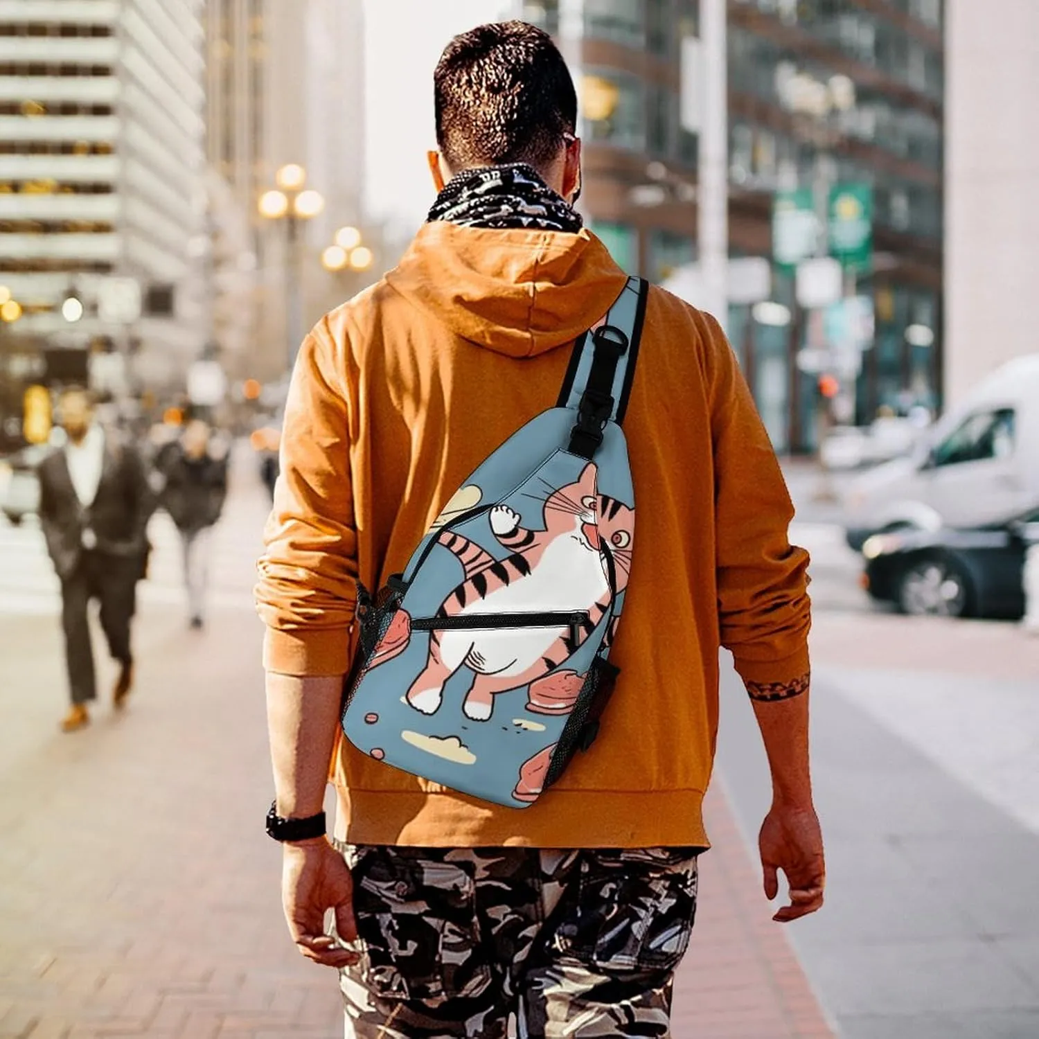 Crossbody Bag for Women Men Chest Bag Cartoon Santa Claus Sling Bag Crossbody Shoulder Bag Sling Backpack