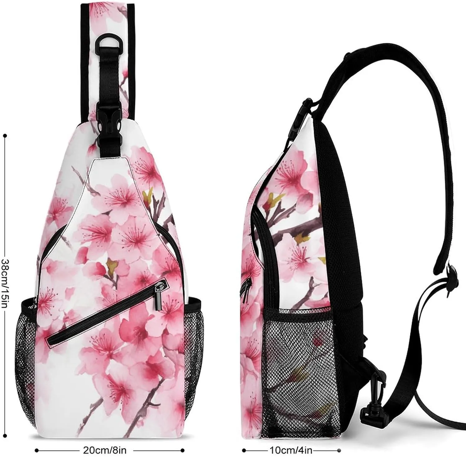 Crossbody Bag for Women Men Chest Bag Cherry Japanese Cherry Blossom Sling Bag Crossbody Shoulder Bag Sling Backpack