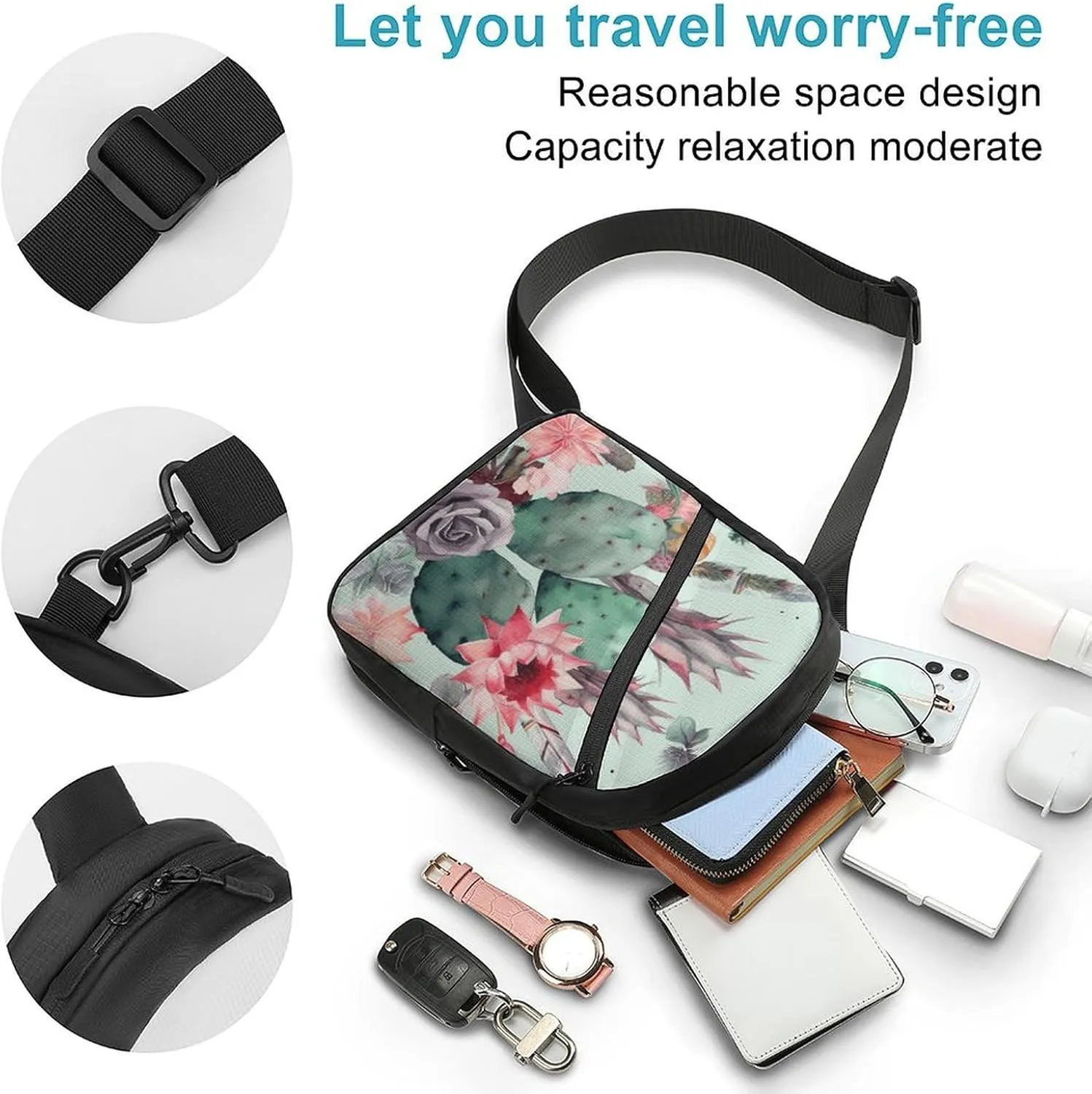 Crossbody Bag for Women Men Chest Bag Christmas Deer Sling Bag Crossbody Shoulder Bag Sling Backpack
