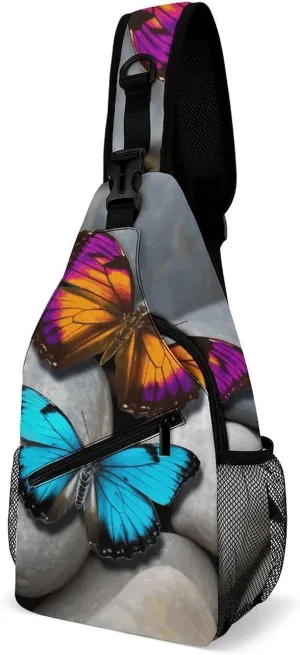 Crossbody Bag for Women Men Chest Bag Colorful Buttons Sling Bag Crossbody Shoulder Bag Sling Backpack