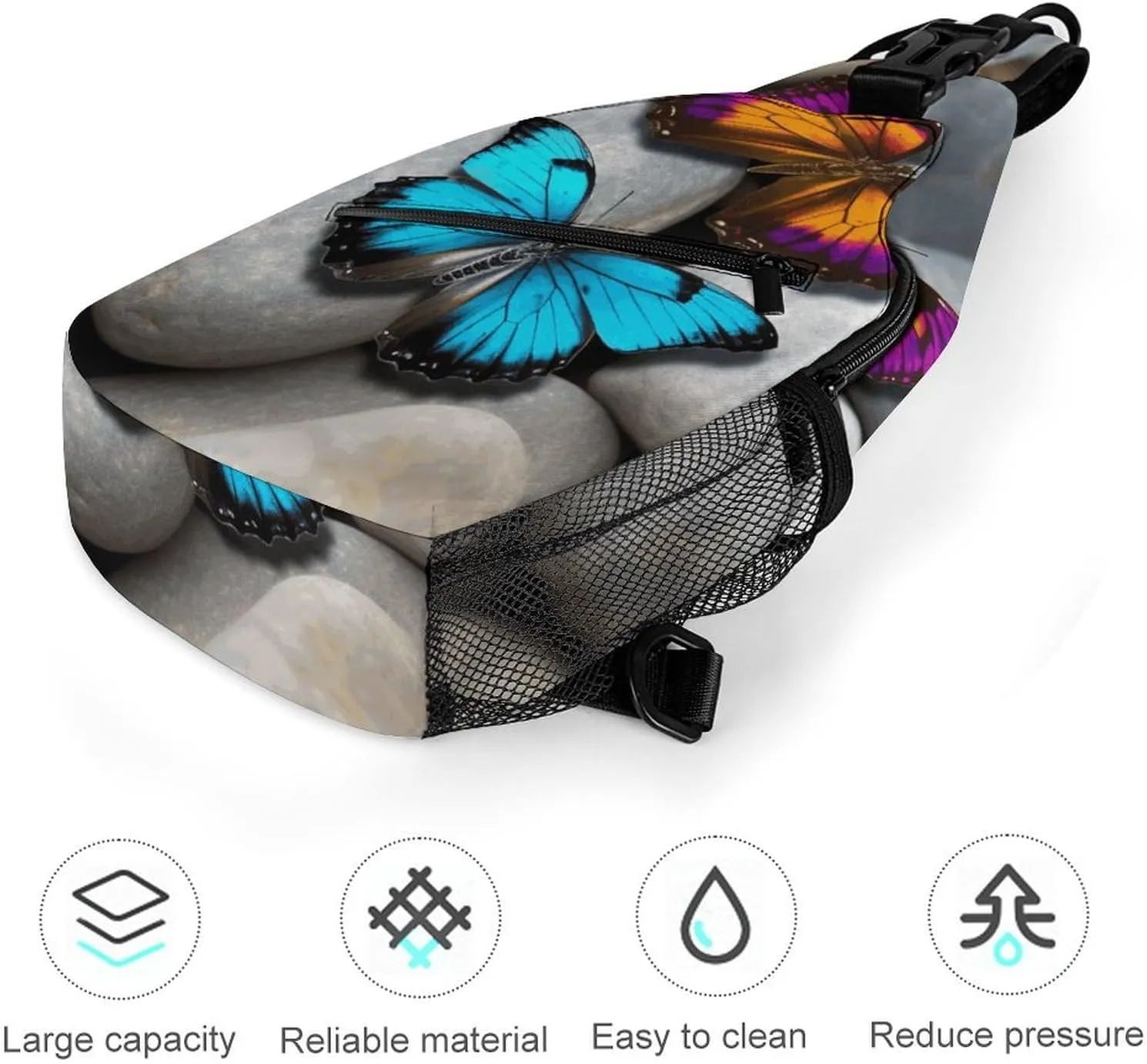 Crossbody Bag for Women Men Chest Bag Colorful Buttons Sling Bag Crossbody Shoulder Bag Sling Backpack