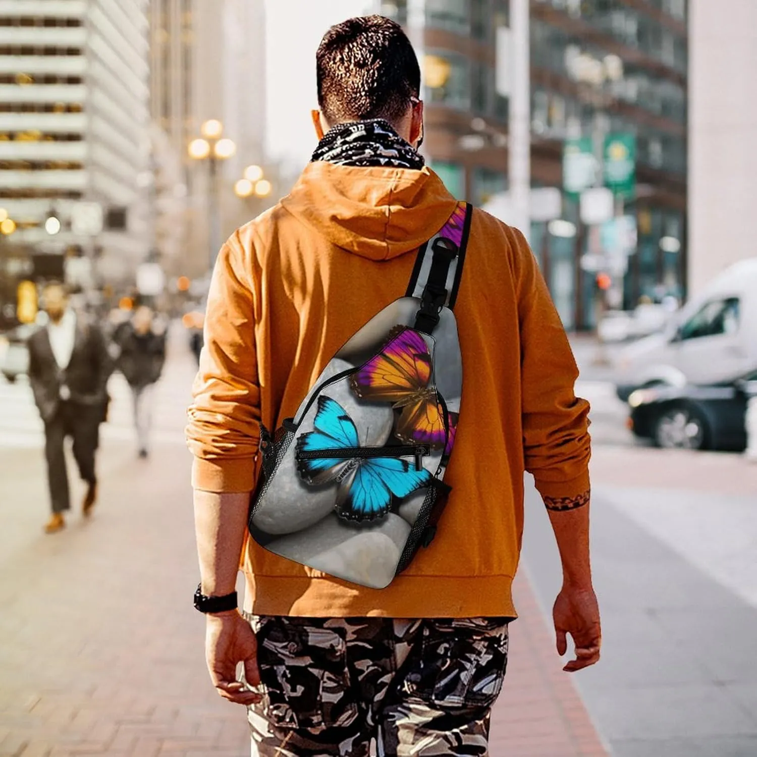 Crossbody Bag for Women Men Chest Bag Colorful Buttons Sling Bag Crossbody Shoulder Bag Sling Backpack