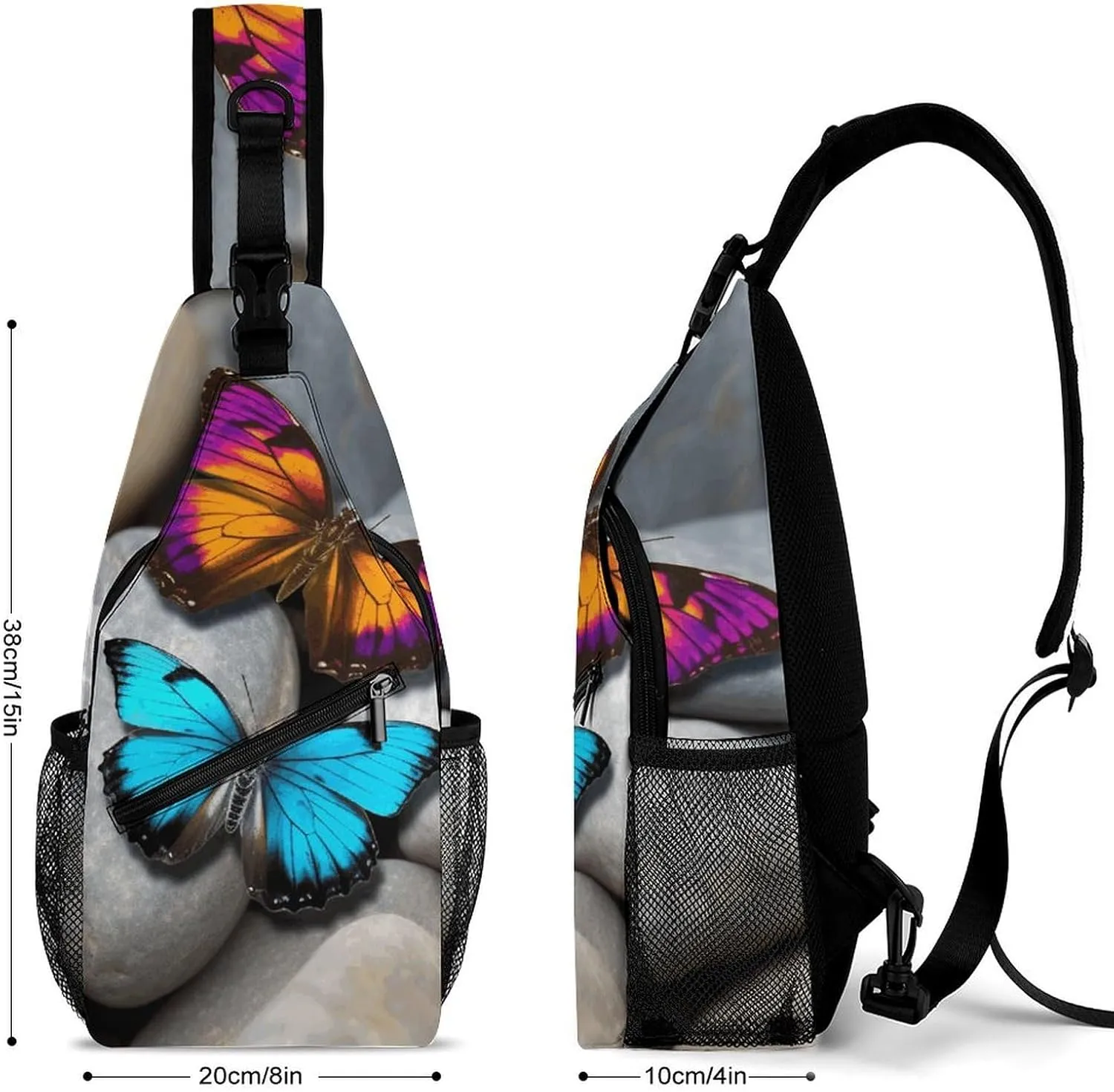 Crossbody Bag for Women Men Chest Bag Colorful Buttons Sling Bag Crossbody Shoulder Bag Sling Backpack