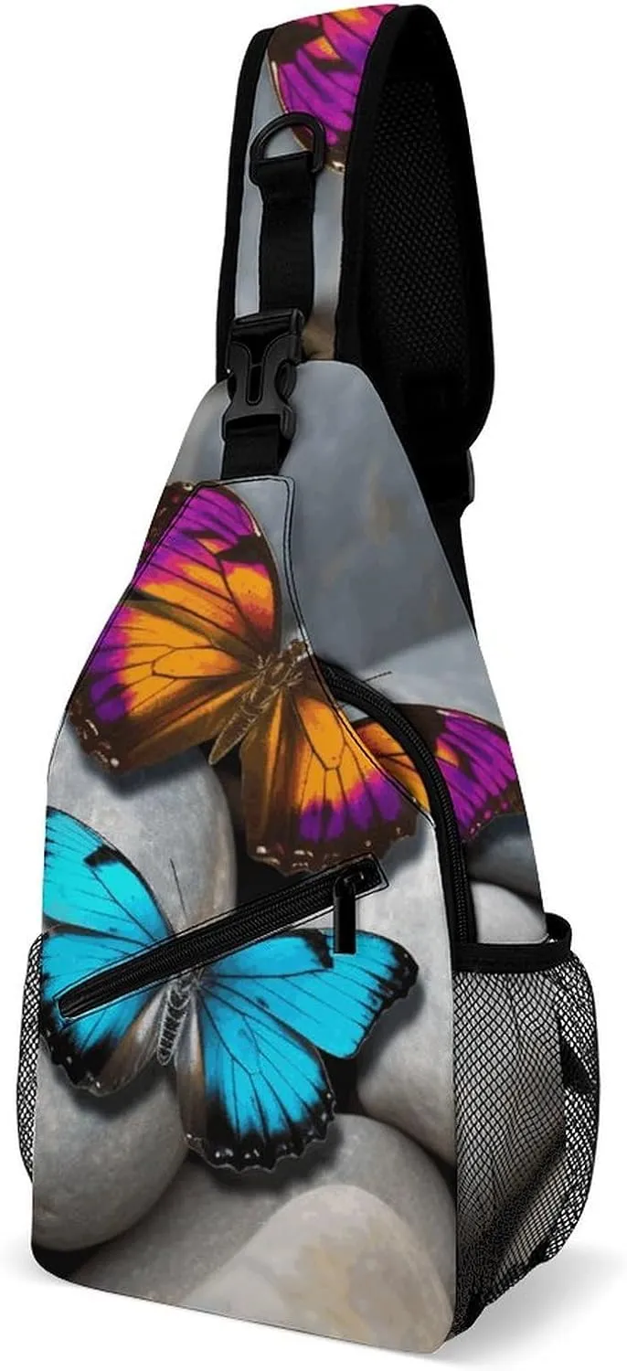 Crossbody Bag for Women Men Chest Bag Colorful Buttons Sling Bag Crossbody Shoulder Bag Sling Backpack