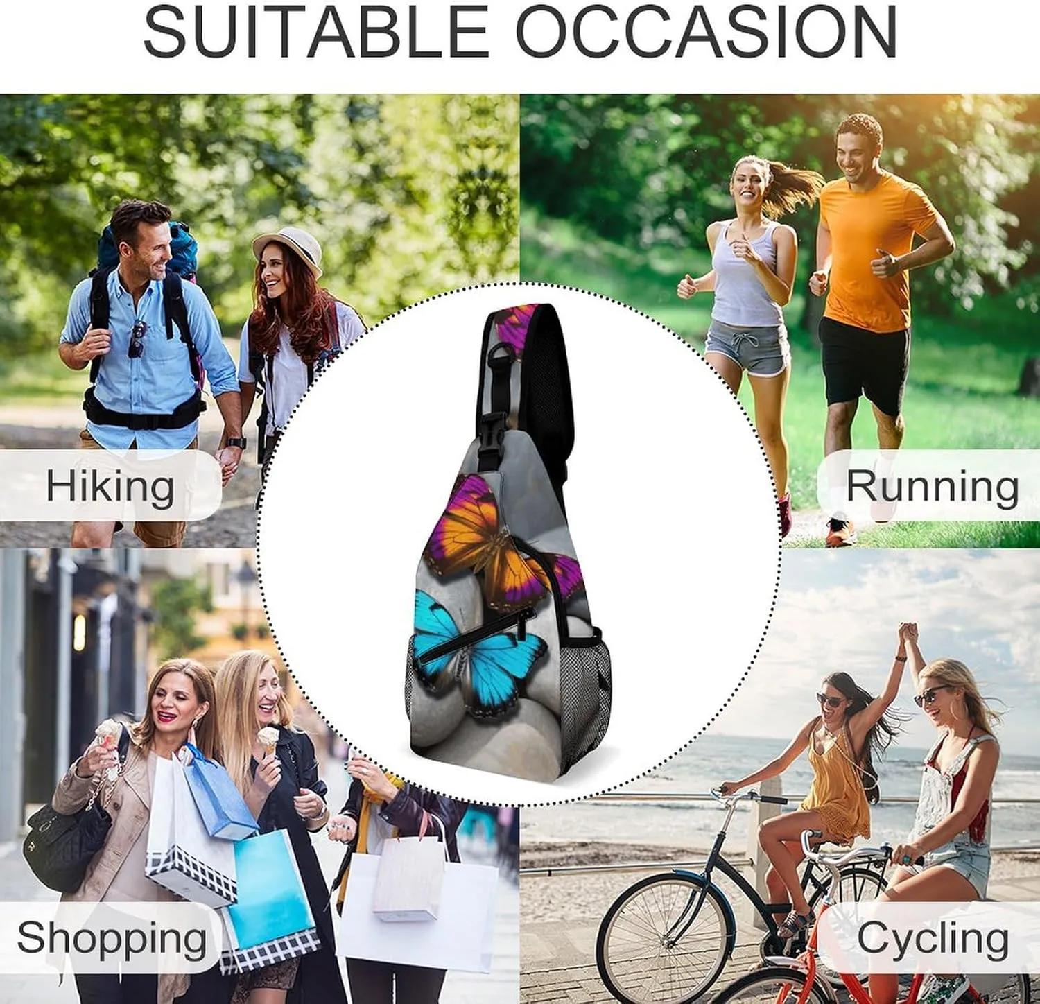 Crossbody Bag for Women Men Chest Bag Colorful Buttons Sling Bag Crossbody Shoulder Bag Sling Backpack