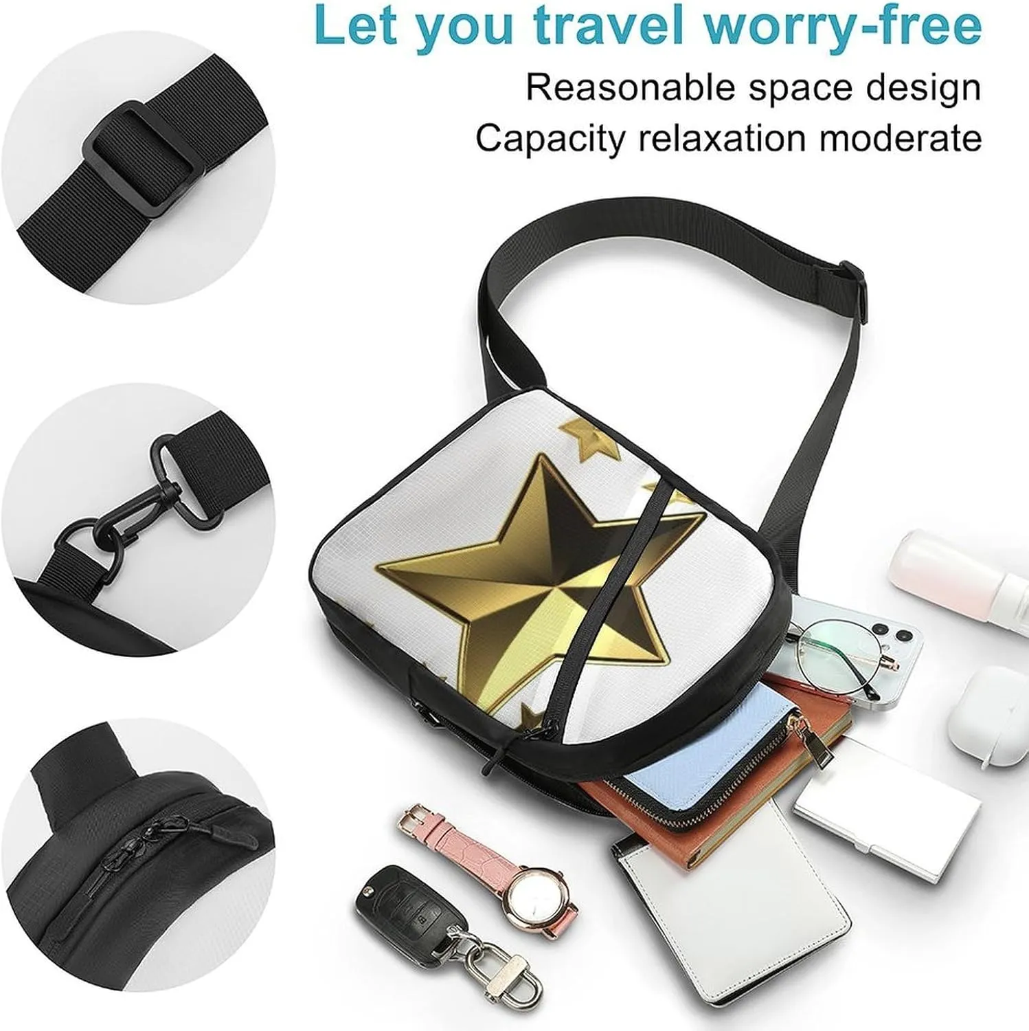 Crossbody Bag for Women Men Chest Bag Flamingo Palm Trees Leaf Sling Bag Crossbody Shoulder Bag Sling Backpack