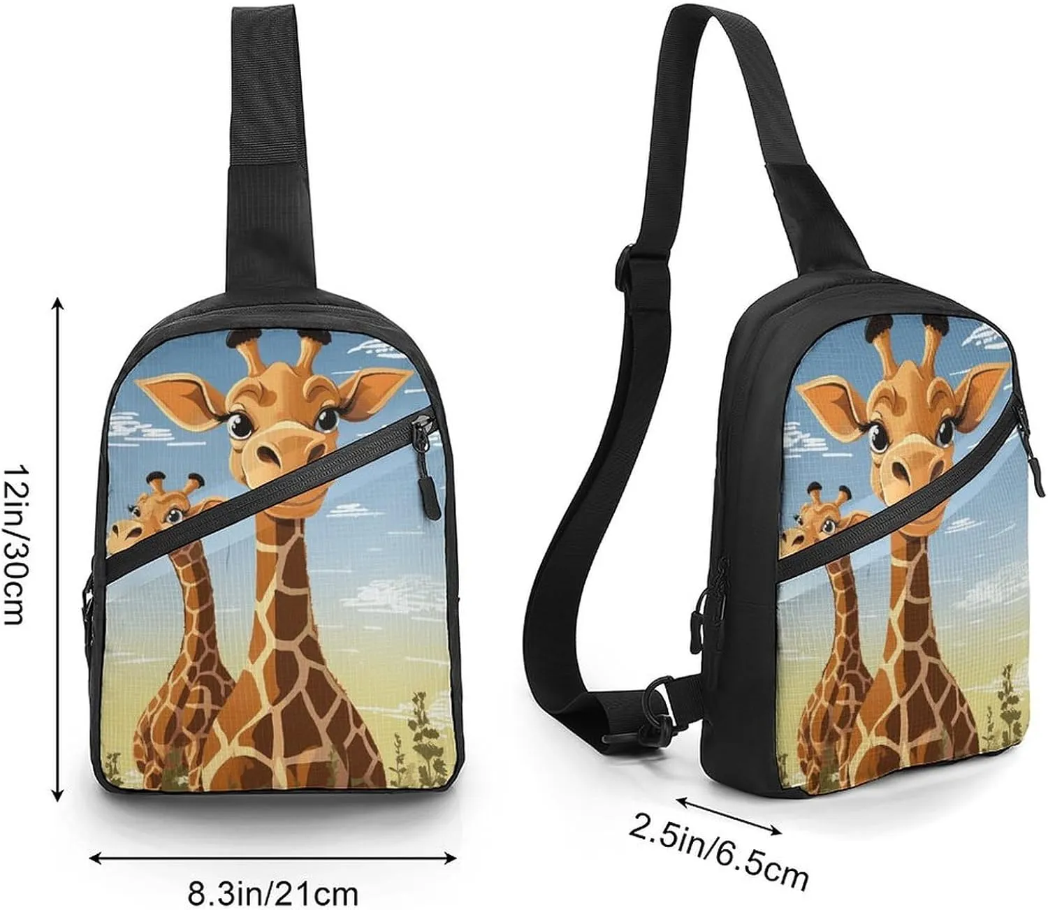 Crossbody Bag for Women Men Chest Bag Glowing Zebra Sling Bag Crossbody Shoulder Bag Sling Backpack