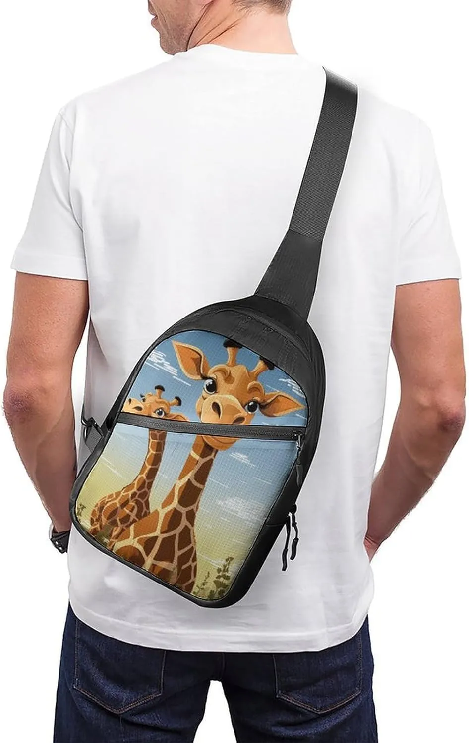 Crossbody Bag for Women Men Chest Bag Glowing Zebra Sling Bag Crossbody Shoulder Bag Sling Backpack