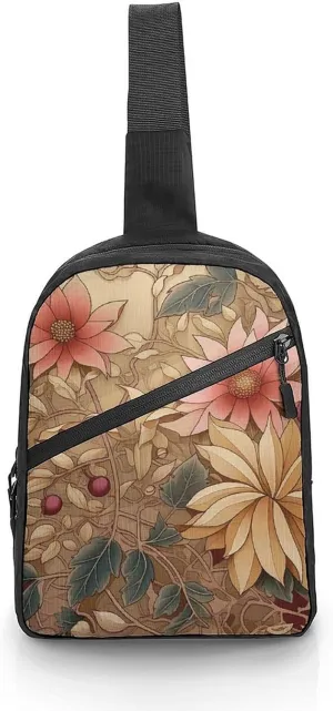 Crossbody Bag for Women Men Chest Bag Green Decorative Pattern Sling Bag Crossbody Shoulder Bag Sling Backpack