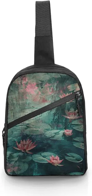Crossbody Bag for Women Men Chest Bag Pictures with Daisies Sling Bag Crossbody Shoulder Bag Sling Backpack