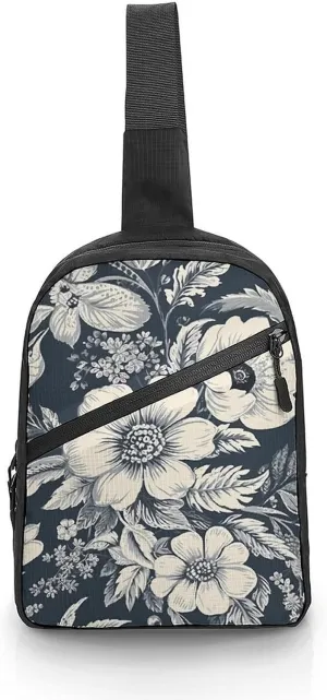 Crossbody Bag for Women Men Chest Bag Pictures with Daisies Sling Bag Crossbody Shoulder Bag Sling Backpack
