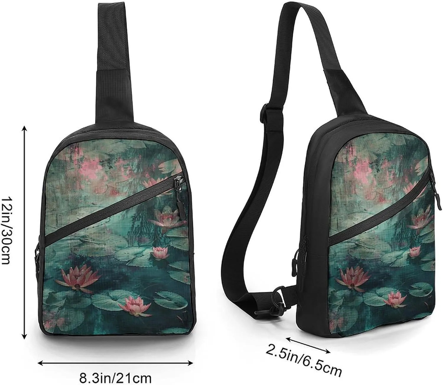 Crossbody Bag for Women Men Chest Bag Pictures with Daisies Sling Bag Crossbody Shoulder Bag Sling Backpack