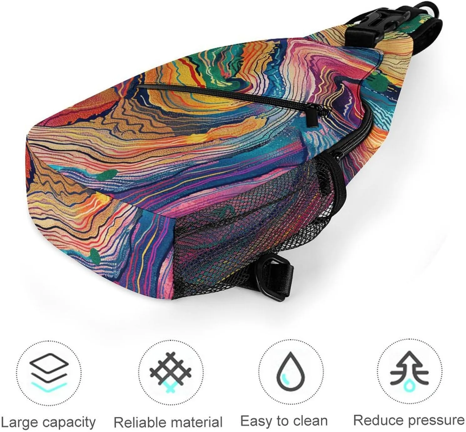 Crossbody Bag for Women Men Chest Bag Small Hound Pattern Sling Bag Crossbody Shoulder Bag Sling Backpack