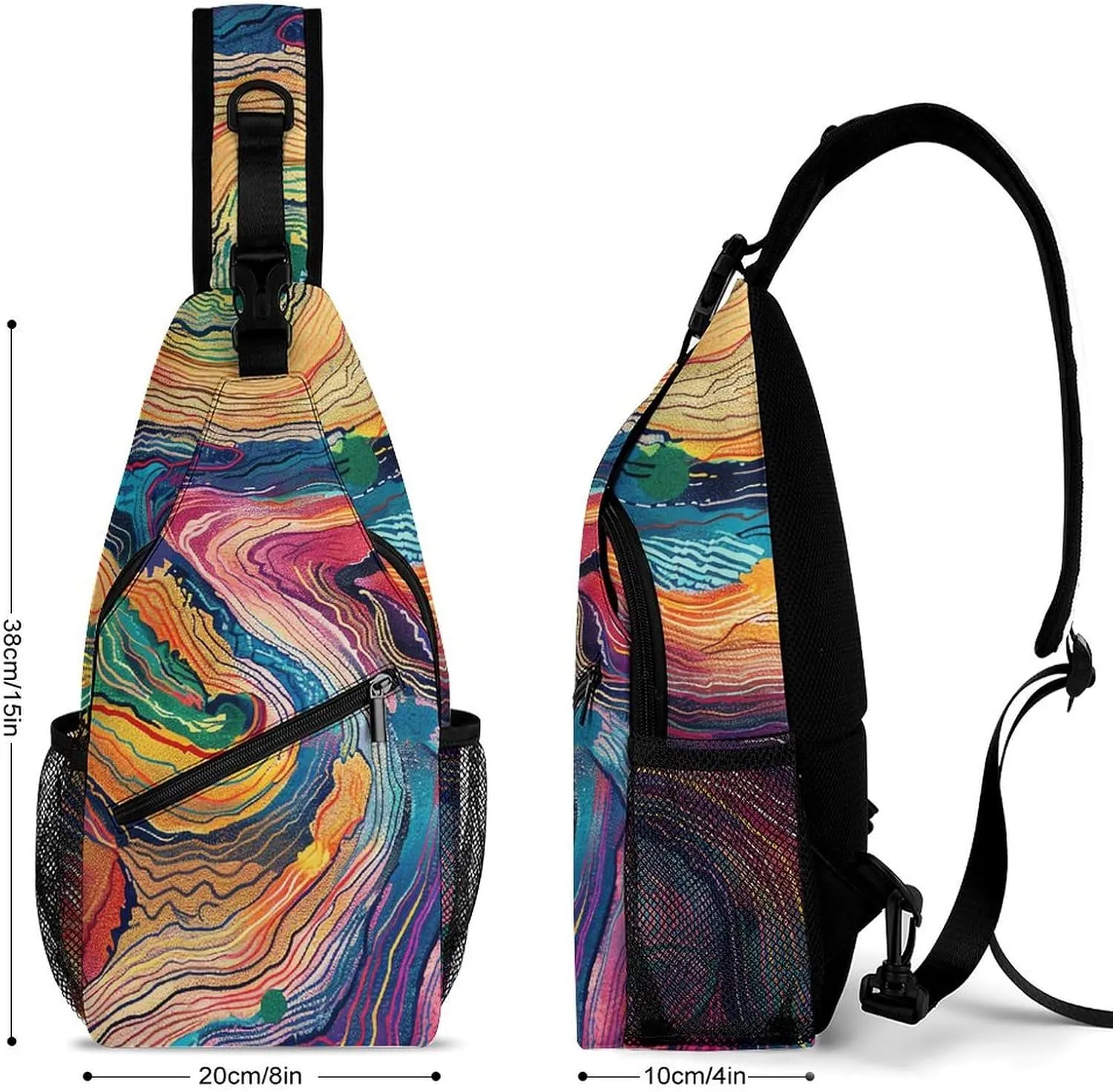 Crossbody Bag for Women Men Chest Bag Small Hound Pattern Sling Bag Crossbody Shoulder Bag Sling Backpack