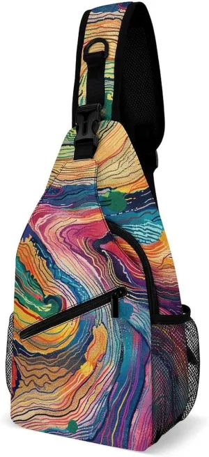 Crossbody Bag for Women Men Chest Bag Small Hound Pattern Sling Bag Crossbody Shoulder Bag Sling Backpack