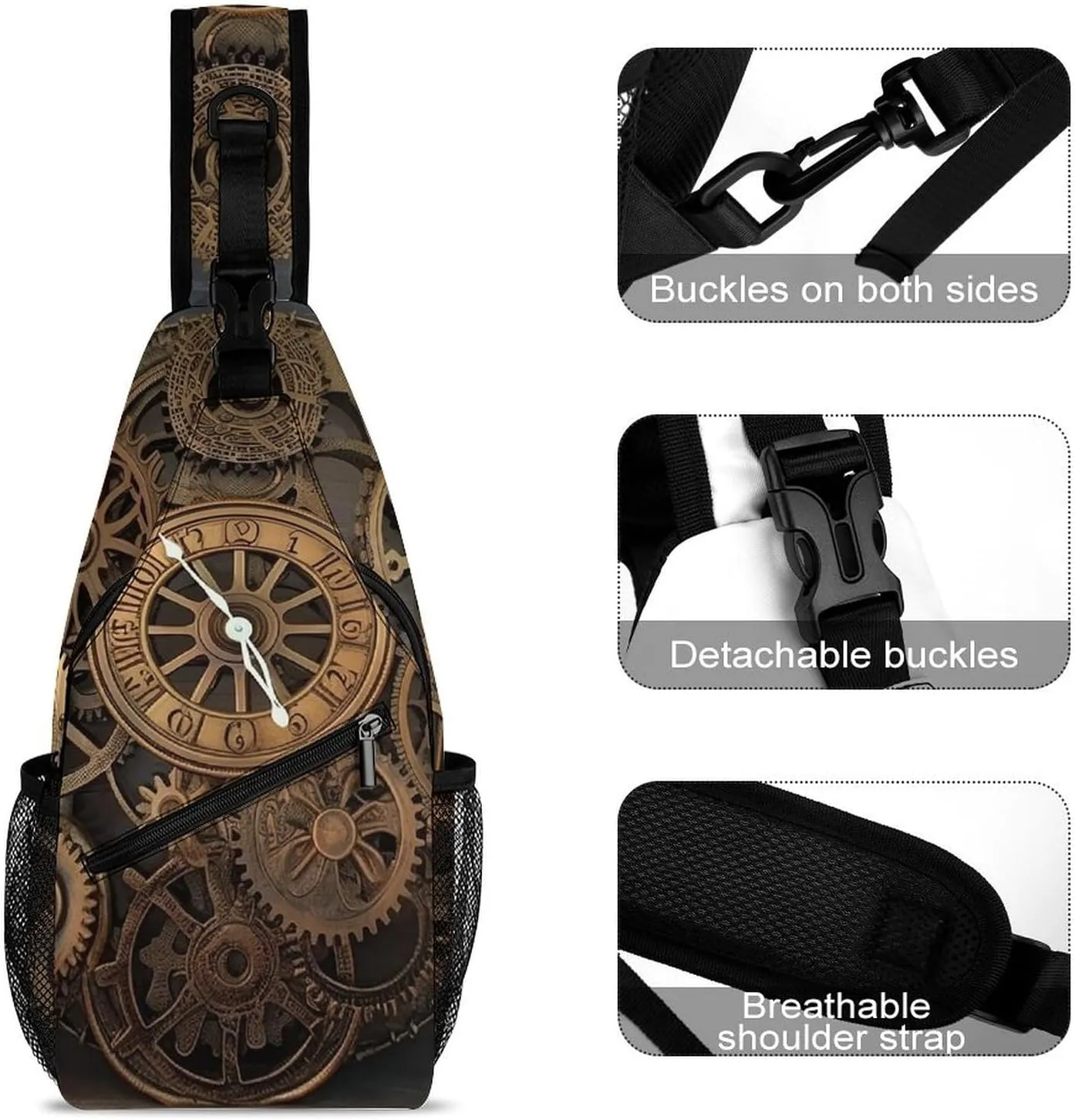 Crossbody Bag for Women Men Chest Bag The Silent Monkey Sling Bag Crossbody Shoulder Bag Sling Backpack