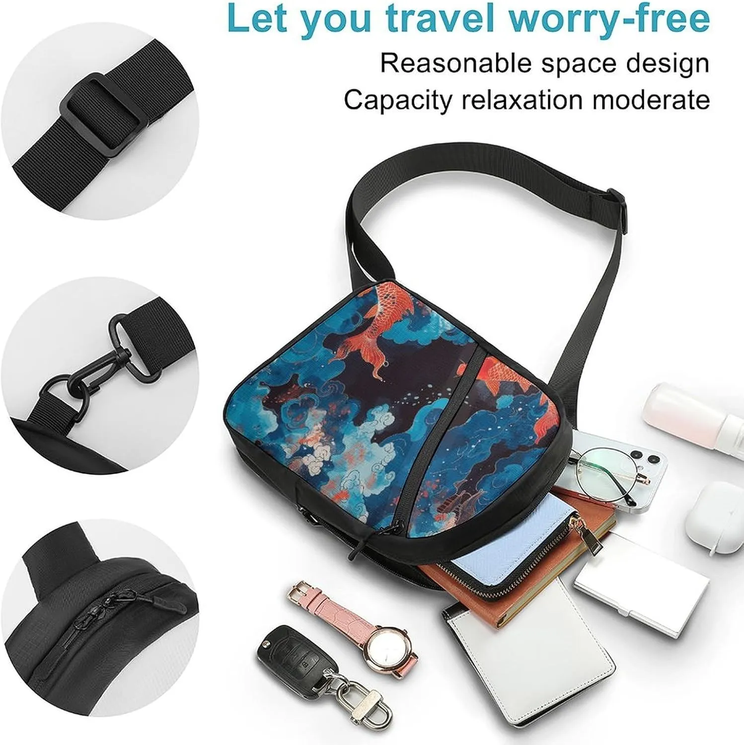 Crossbody Bag for Women Men Chest Bag Whales And White Bears Sling Bag Crossbody Shoulder Bag Sling Backpack