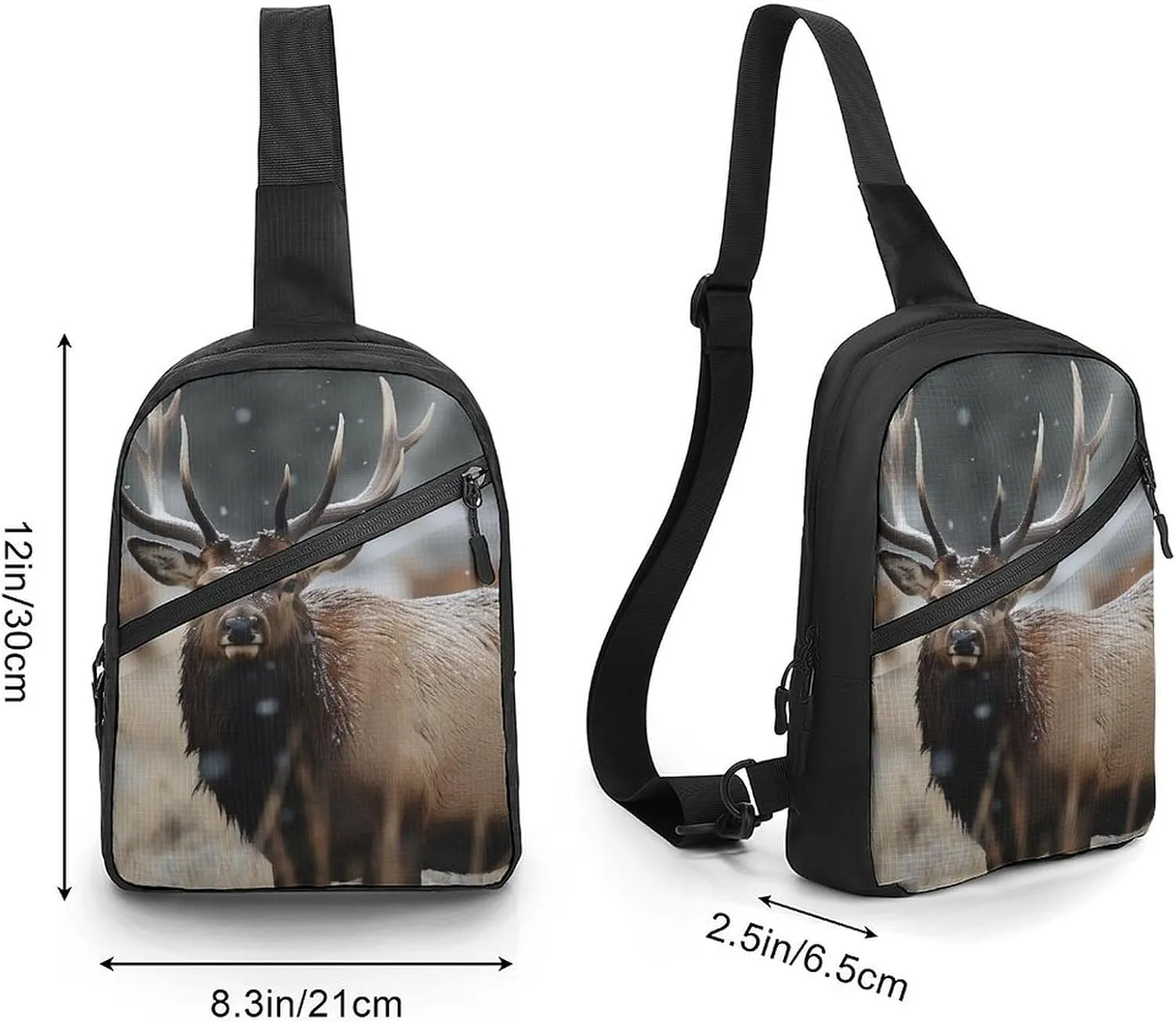 Crossbody Bag for Women Men Chest Bag Wild Deer Sling Bag Crossbody Shoulder Bag Sling Backpack