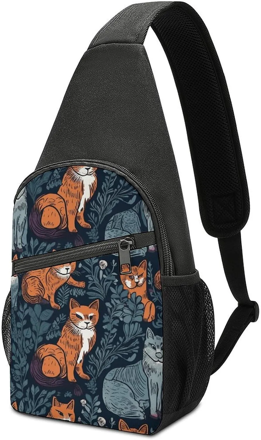 Crossbody Bag for Women Men Sling Bag Cartoon Santa Claus Chest Bag Crossbody Adjustable Shoulder Bag