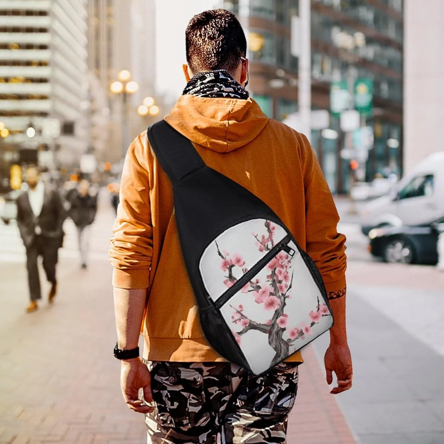 Crossbody Bag for Women Men Sling Bag Cheese Sandwiches Chest Bag Crossbody Adjustable Shoulder Bag