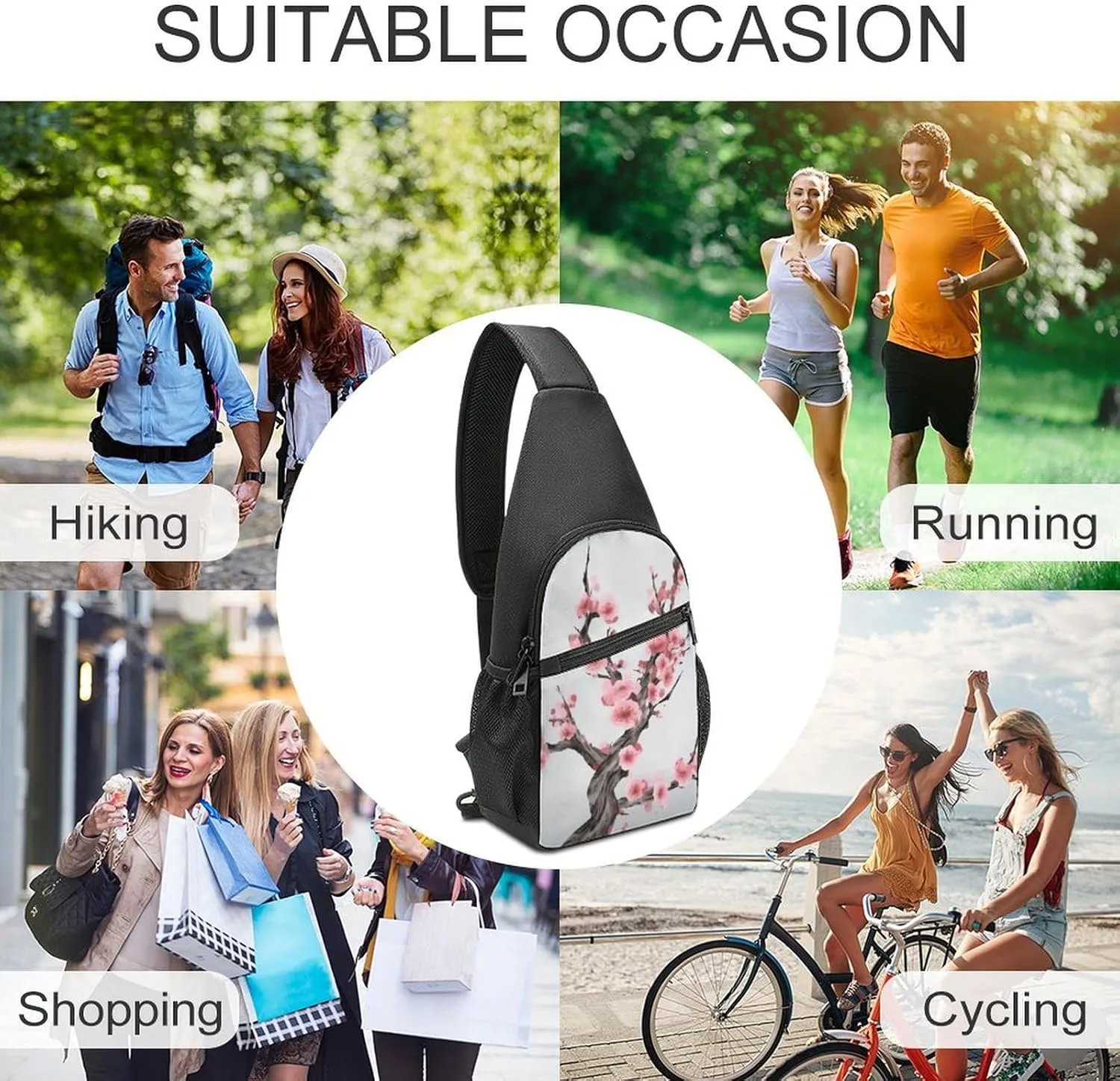 Crossbody Bag for Women Men Sling Bag Cheese Sandwiches Chest Bag Crossbody Adjustable Shoulder Bag