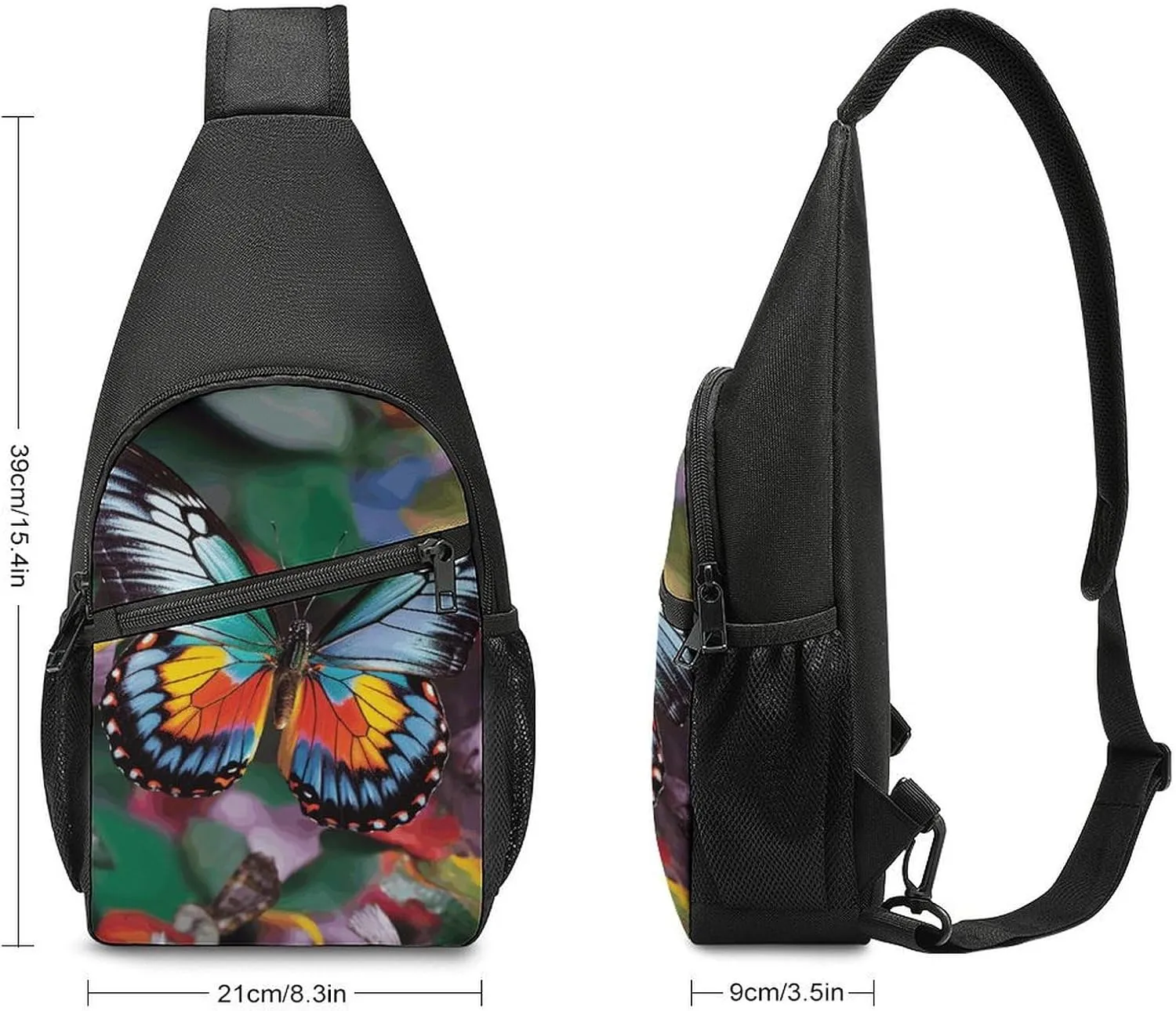 Crossbody Bag for Women Men Sling Bag Colorful Buttons Chest Bag Crossbody Adjustable Shoulder Bag