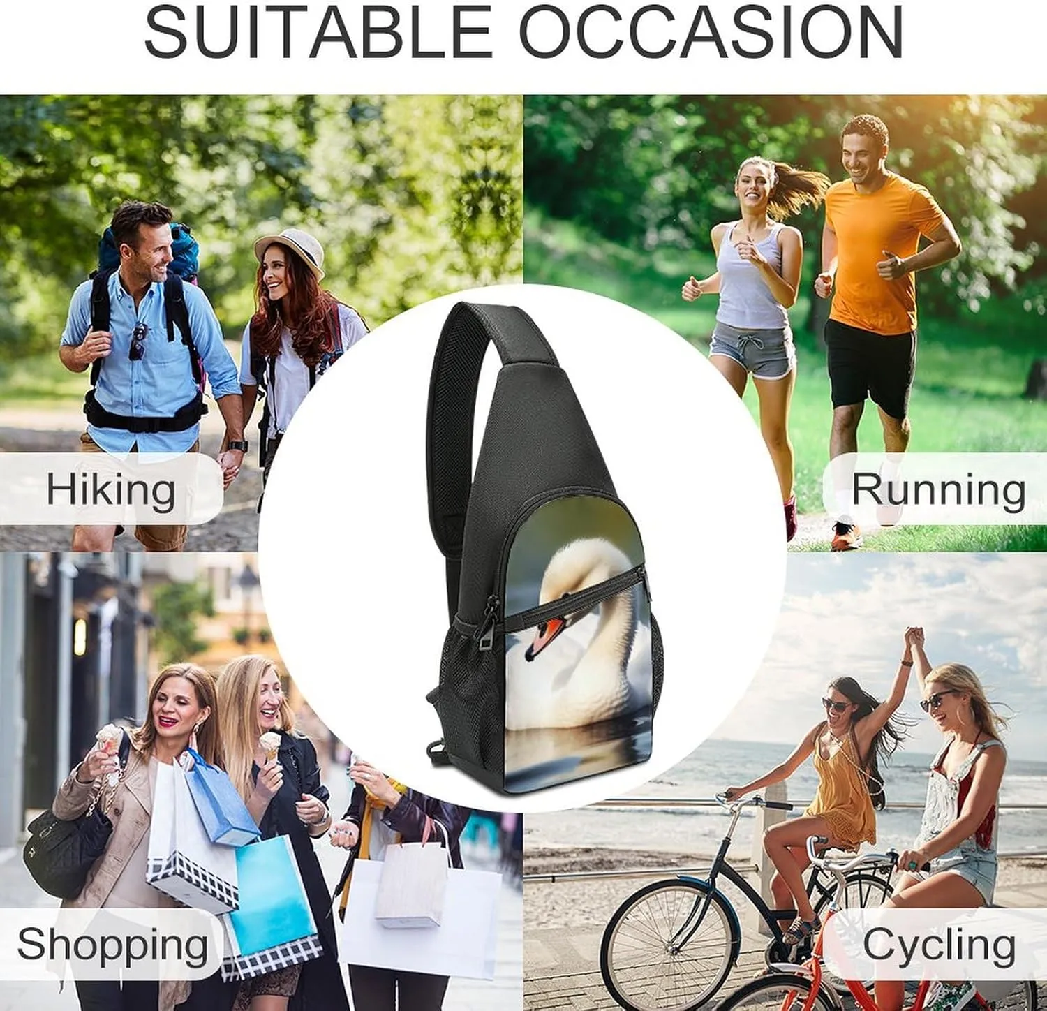 Crossbody Bag for Women Men Sling Bag Frog In A Pond Chest Bag Crossbody Adjustable Shoulder Bag