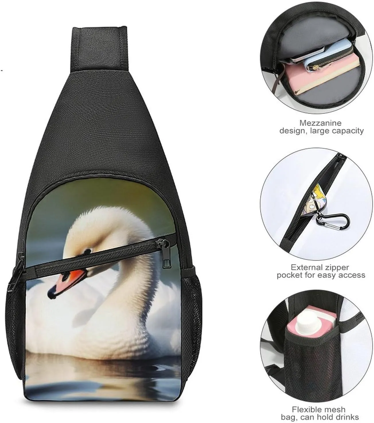 Crossbody Bag for Women Men Sling Bag Frog In A Pond Chest Bag Crossbody Adjustable Shoulder Bag