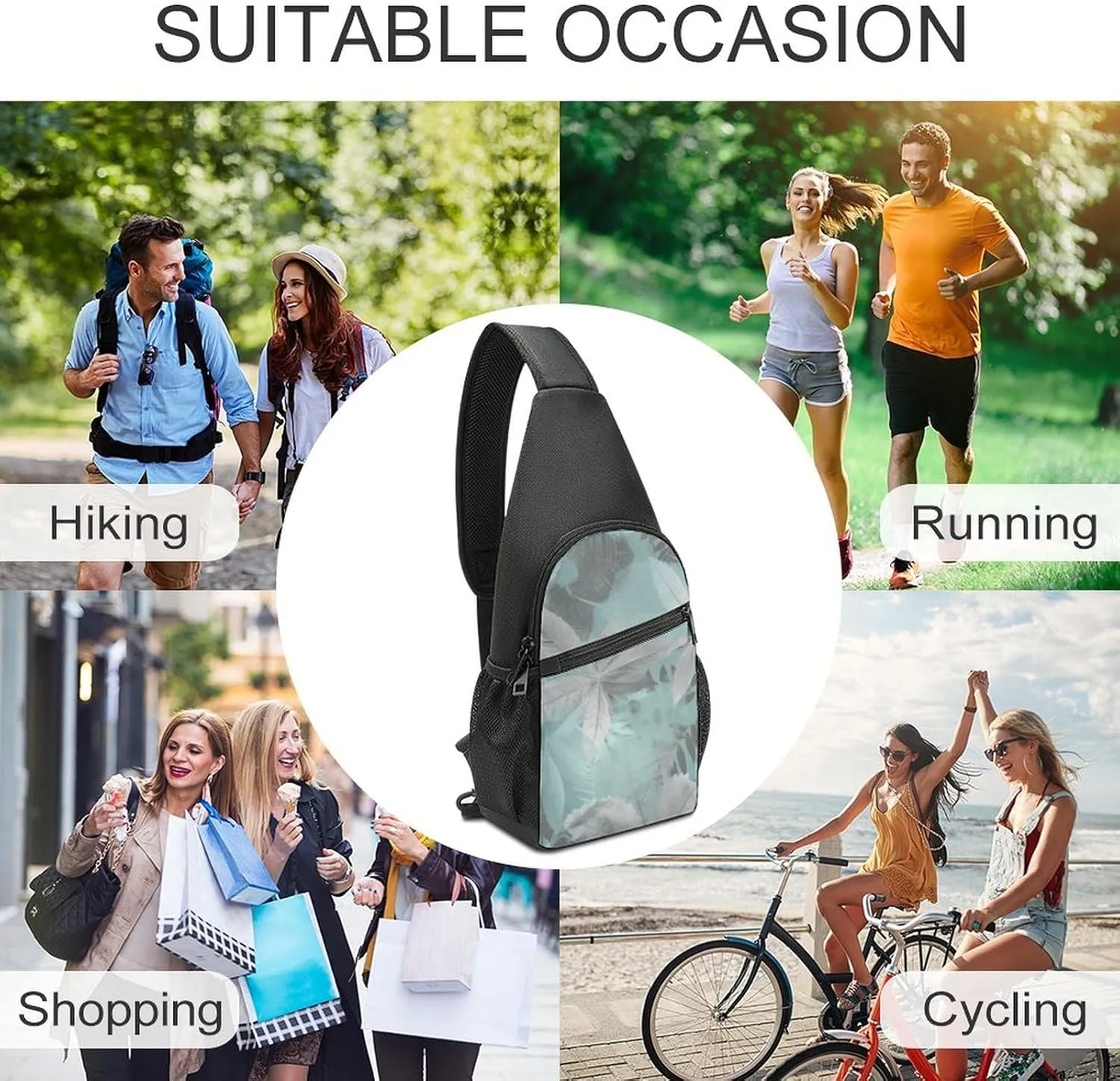 Crossbody Bag for Women Men Sling Bag Modern Dragonfly Chest Bag Crossbody Adjustable Shoulder Bag