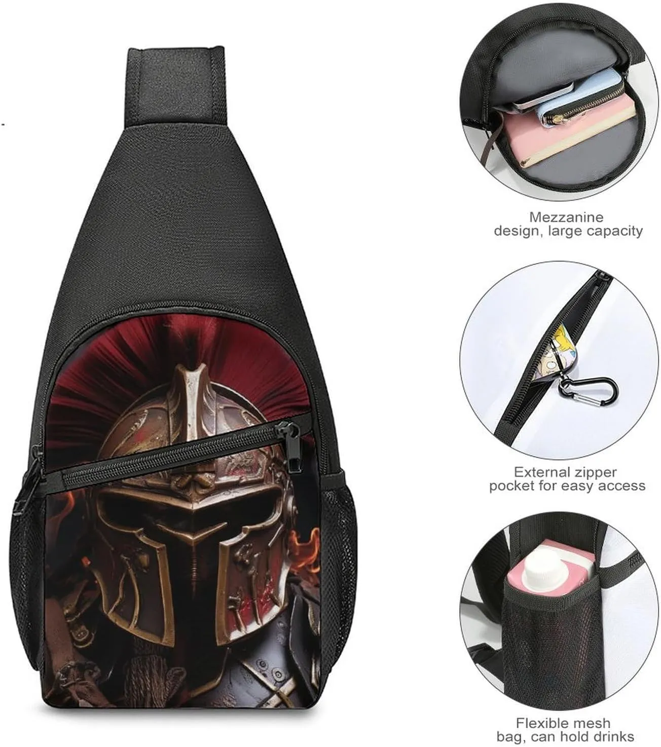 Crossbody Bag for Women Men Sling Bag Wild Elk Chest Bag Crossbody Adjustable Shoulder Bag