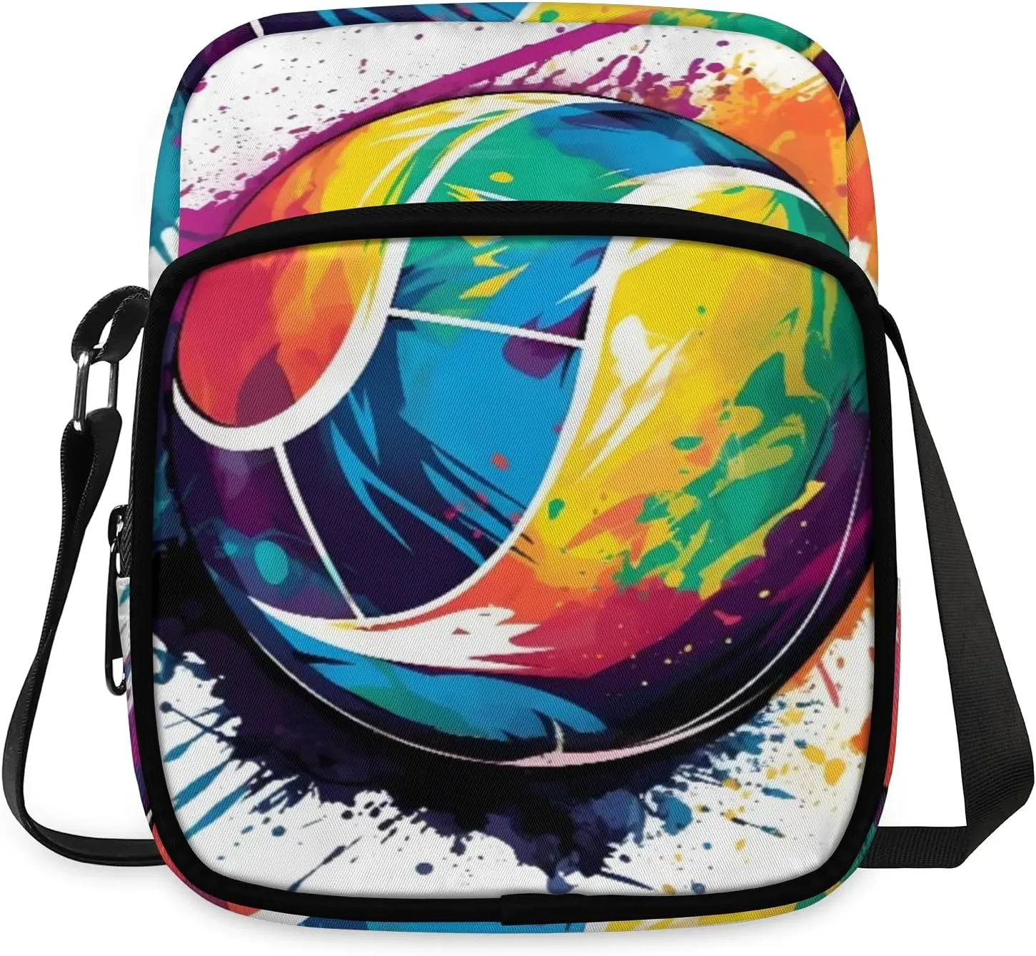Crossbody Bag Small Sling Backpack Colorful Ball Shoulder Bags Chest Pack Cross Body Daypack Belt Purses for Travel Cycling Skating