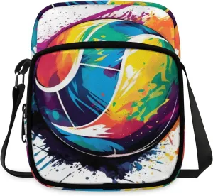 Crossbody Bag Small Sling Backpack Colorful Ball Shoulder Bags Chest Pack Cross Body Daypack Belt Purses for Travel Cycling Skating