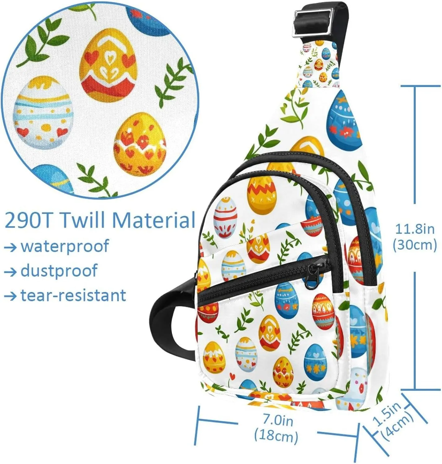 Crossbody Bags for Women Cross Body Bag for Woman Sling Bag Crossbody Bag Easter Painted Eggs Sling Backpack Travel