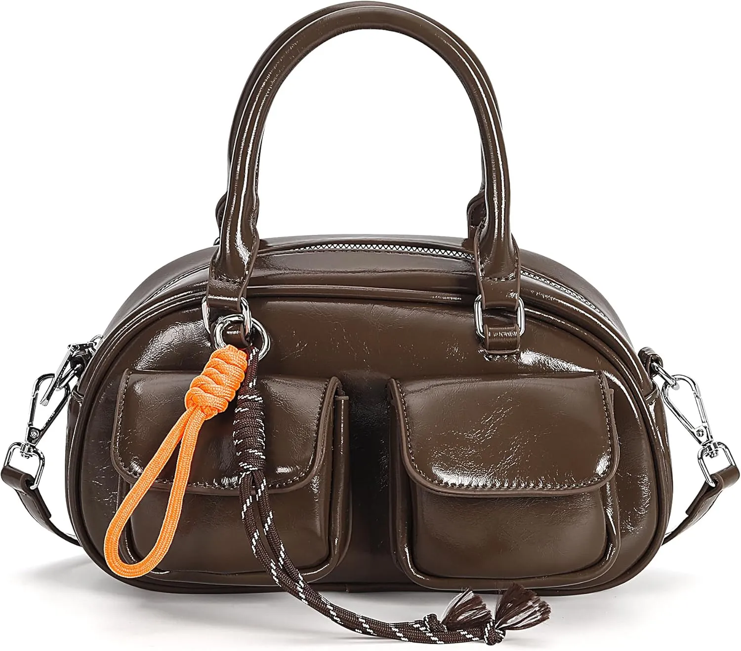 Crossbody Bags for Women Leather Barrel Bags Trendy Ladies Shoulder Bag Top Handle HandBag Satchel Bags for Women