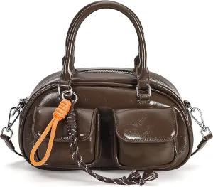 Crossbody Bags for Women Leather Barrel Bags Trendy Ladies Shoulder Bag Top Handle HandBag Satchel Bags for Women