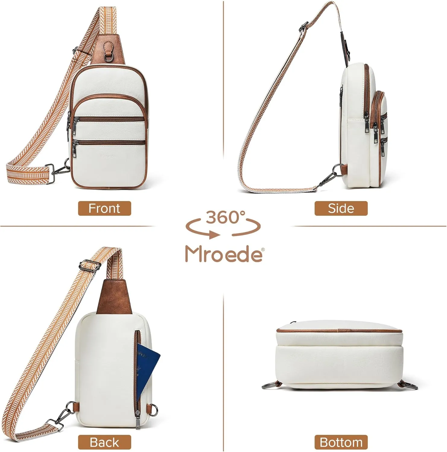 Crossbody Bags for Women Men Sling Bag 5 Pockets Fanny Pack Sling Backpack Chest Daypack Travel Purse Anti Theft
