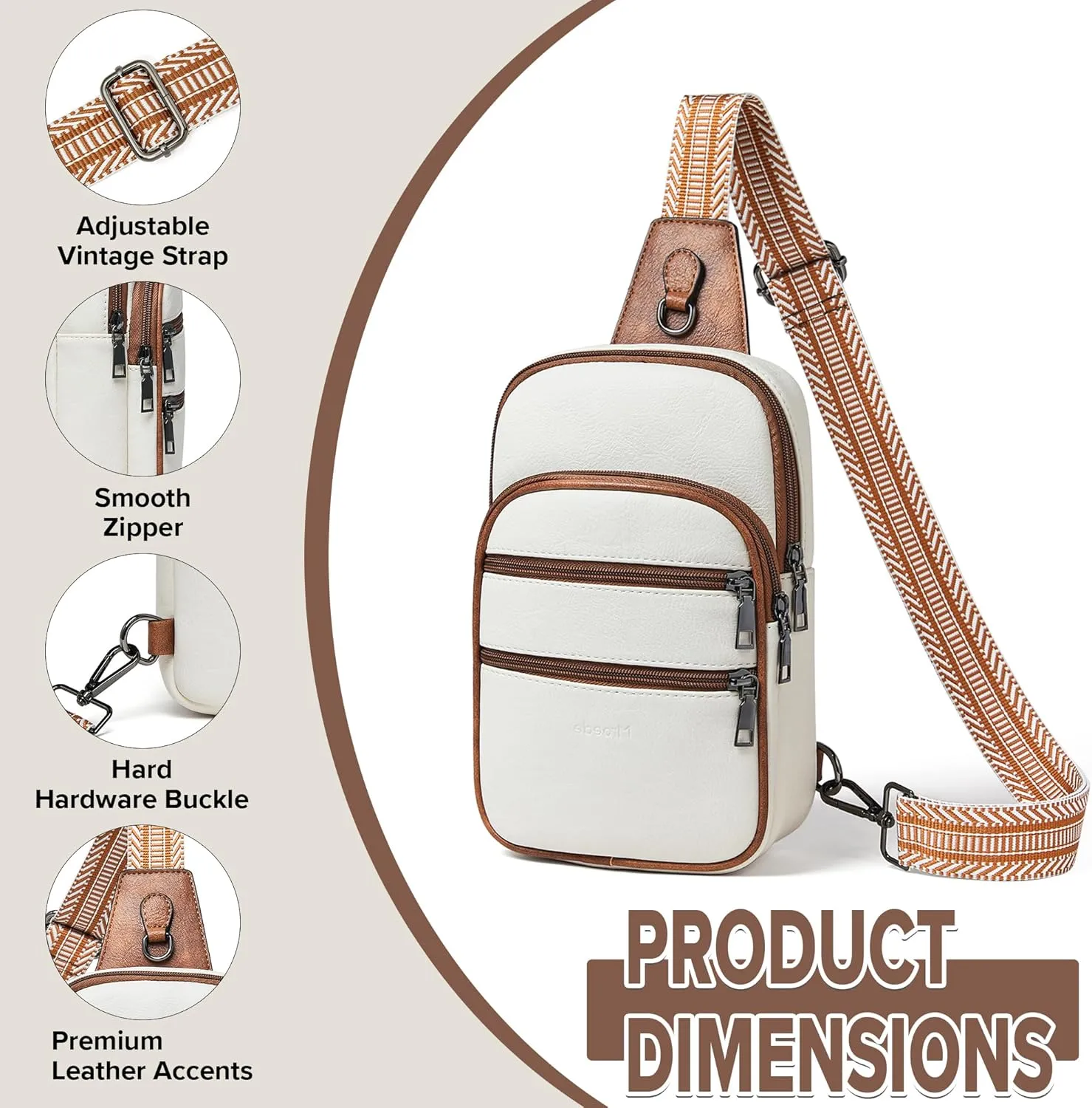 Crossbody Bags for Women Men Sling Bag 5 Pockets Fanny Pack Sling Backpack Chest Daypack Travel Purse Anti Theft