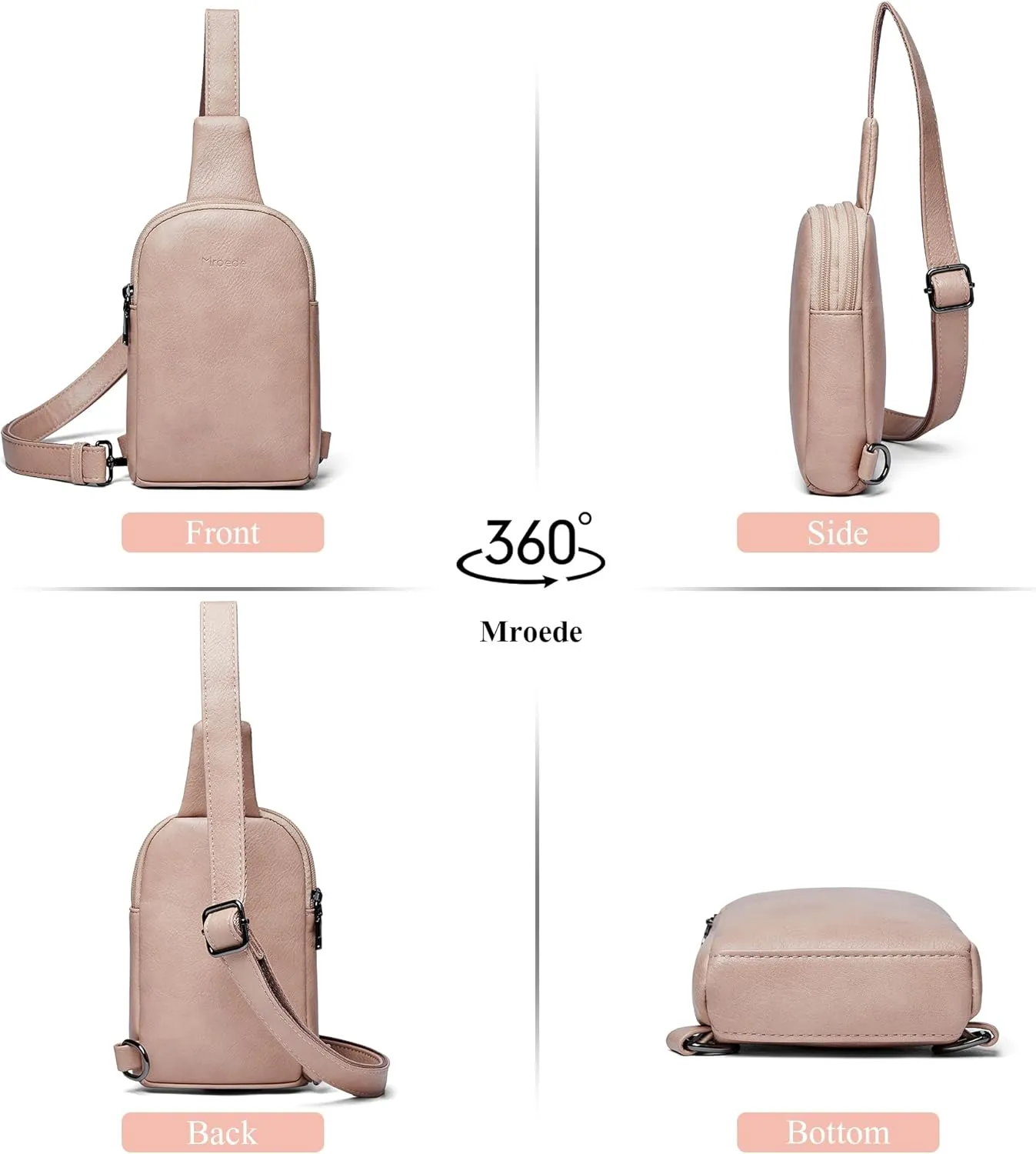 Crossbody Bags for Women Men Sling Bag 5 Pockets Fanny Pack Sling Backpack Chest Daypack Travel Purse Anti Theft